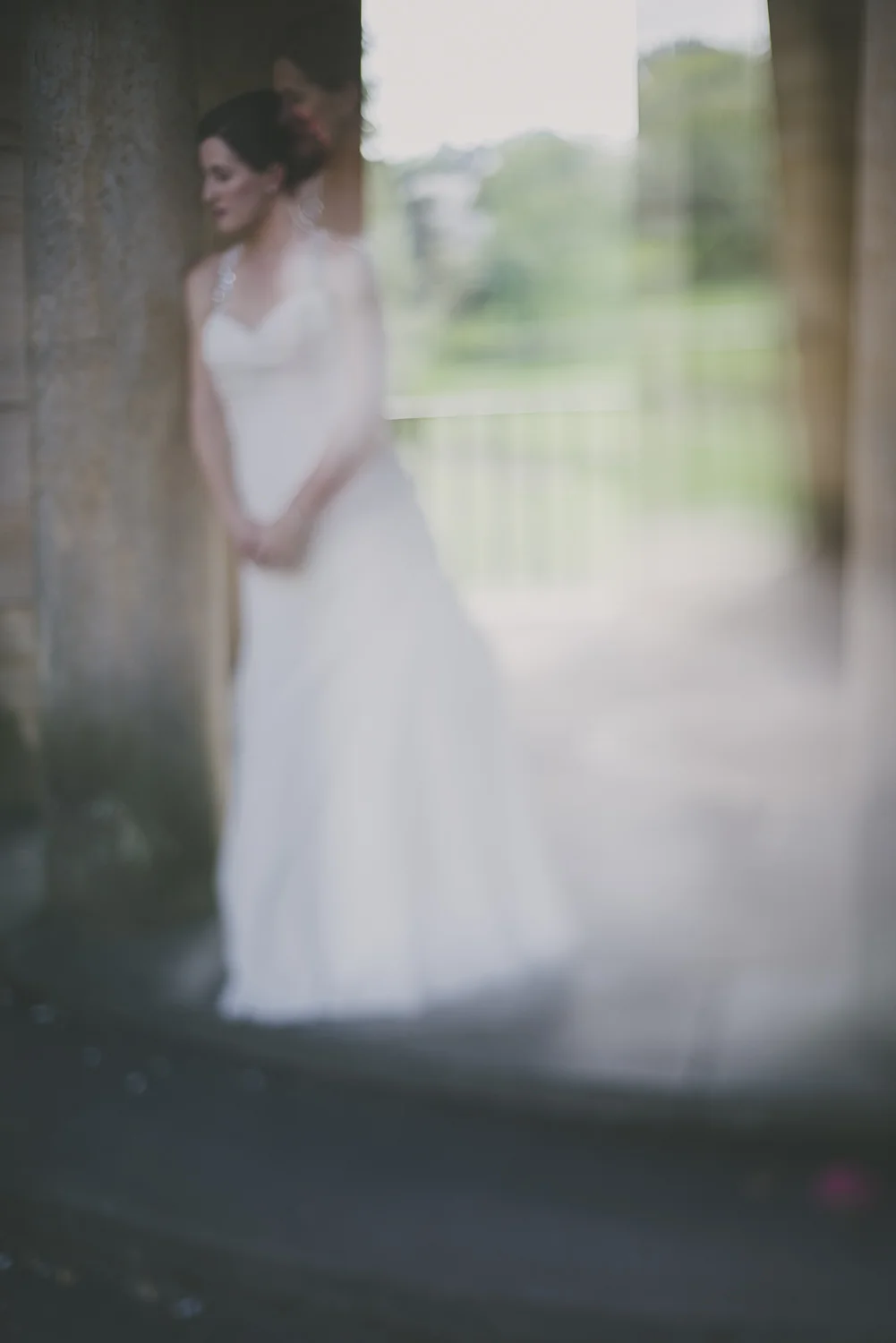 Double exposure of bride at The Graylyn, Greensboro, NC
