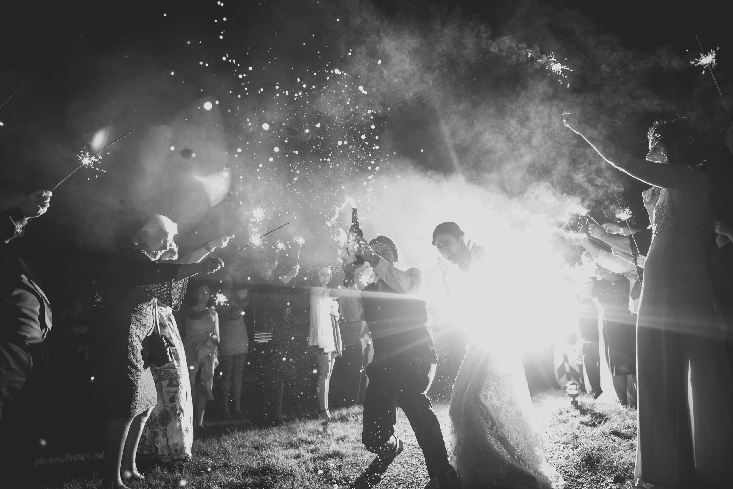 Sparkler and Champagne Exit in Charleston, SC
