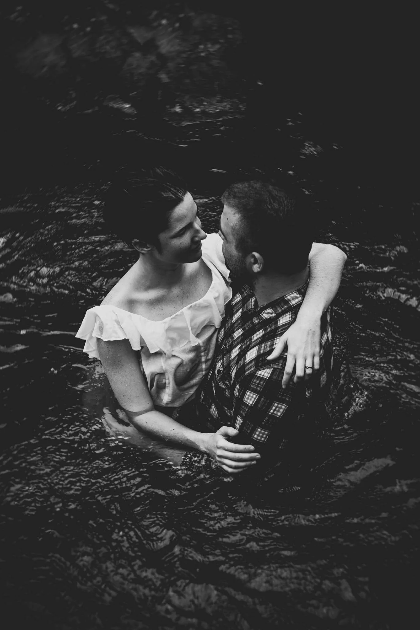 Beautiful Black and White in Water Portrait, Durham, NC