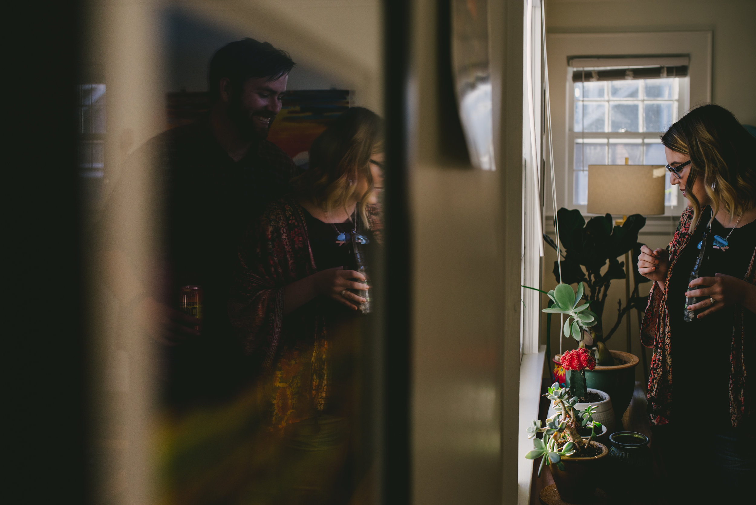 He was sneaking up behind her as she showed me her favorite plants at their home in the Lindley Park neighborhood in Greensboro, North Carolina