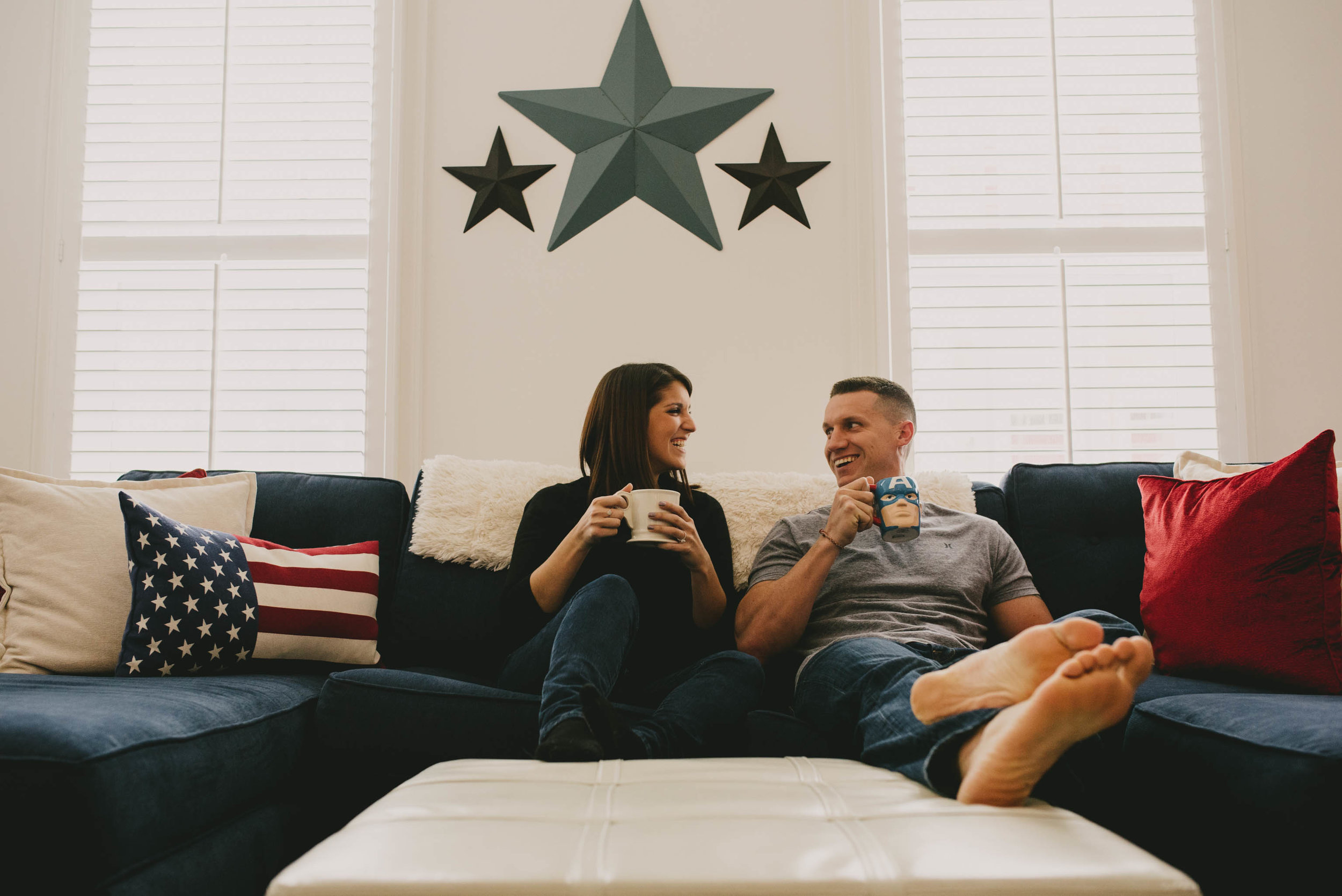 Stars over their heads and a Captain American coffee cup to boot!