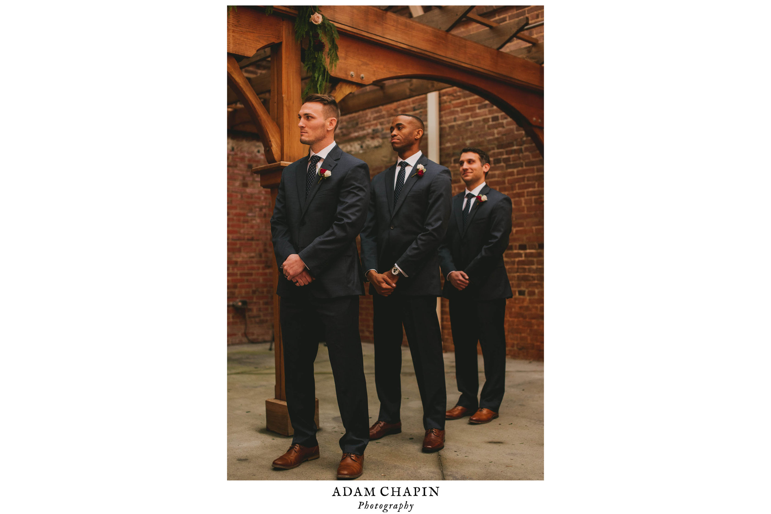 groomsmen during ceremony