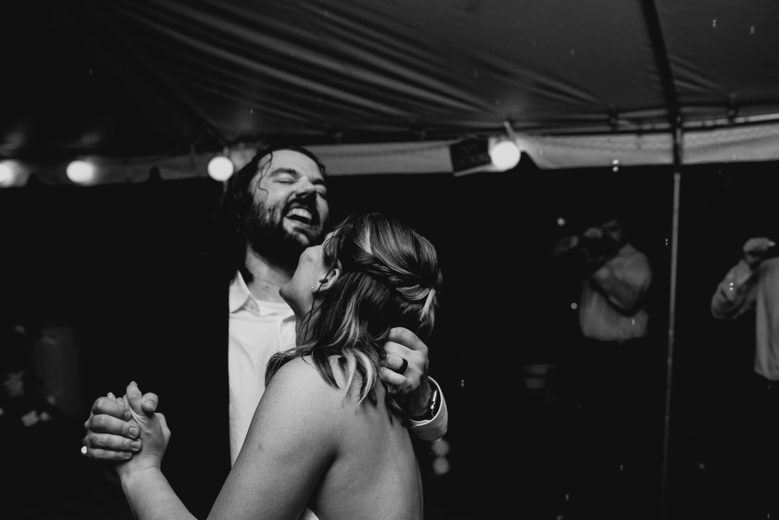 bride and groom sharing a dance at their Jiddi Space and Courtyard Wedding at Sitti Restaurant