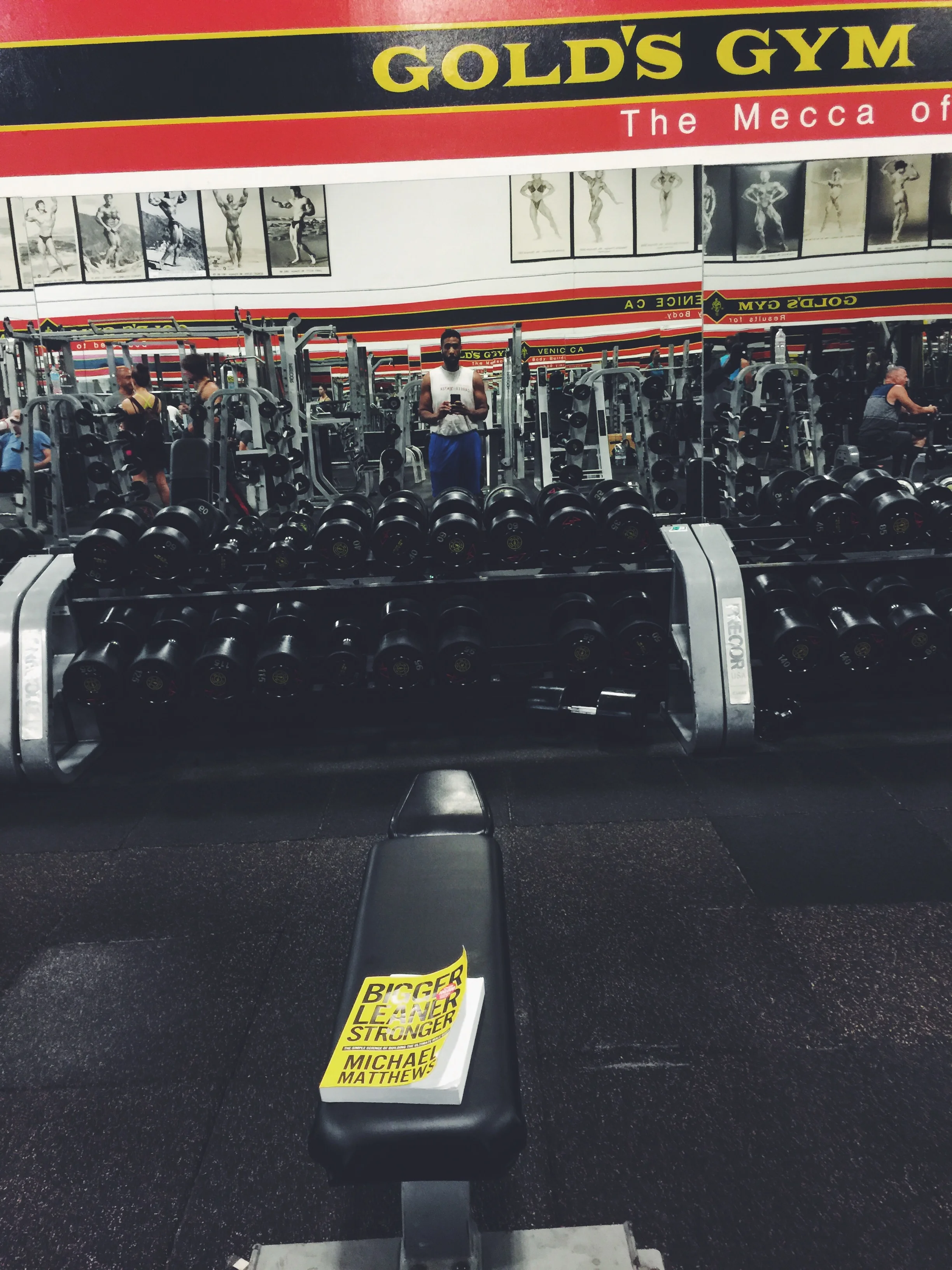 After putting on 20 pounds, I decided to get back into shape. Working out at the Mecca, Gold's Gym Venice Beach, has been pretty motivating. 