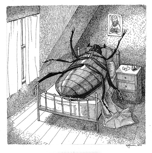 Blackass is a satirical novel ala Kafka's The Metamorphosis. Main character Furo Waikombo not waking up as a gigantic beetle , but instead becomes a Nigerian who wakes up as a white man. 