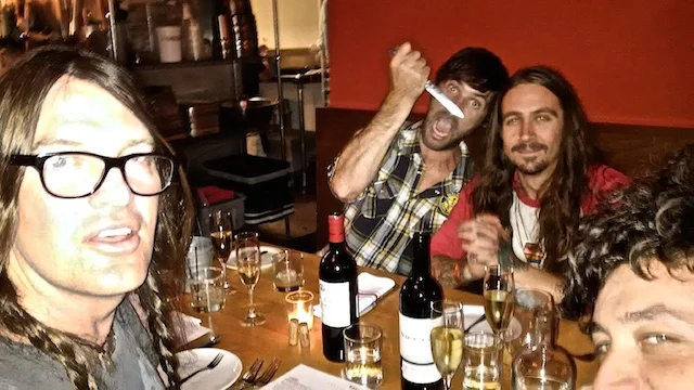 Partying with Courtney and the gang in Portland at dinner time.