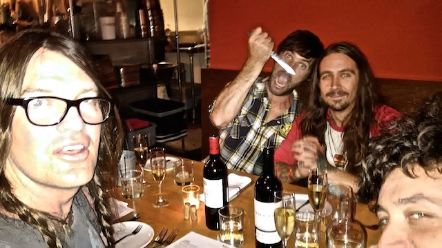 Partying with Courtney and the gang in Portland at dinner time.