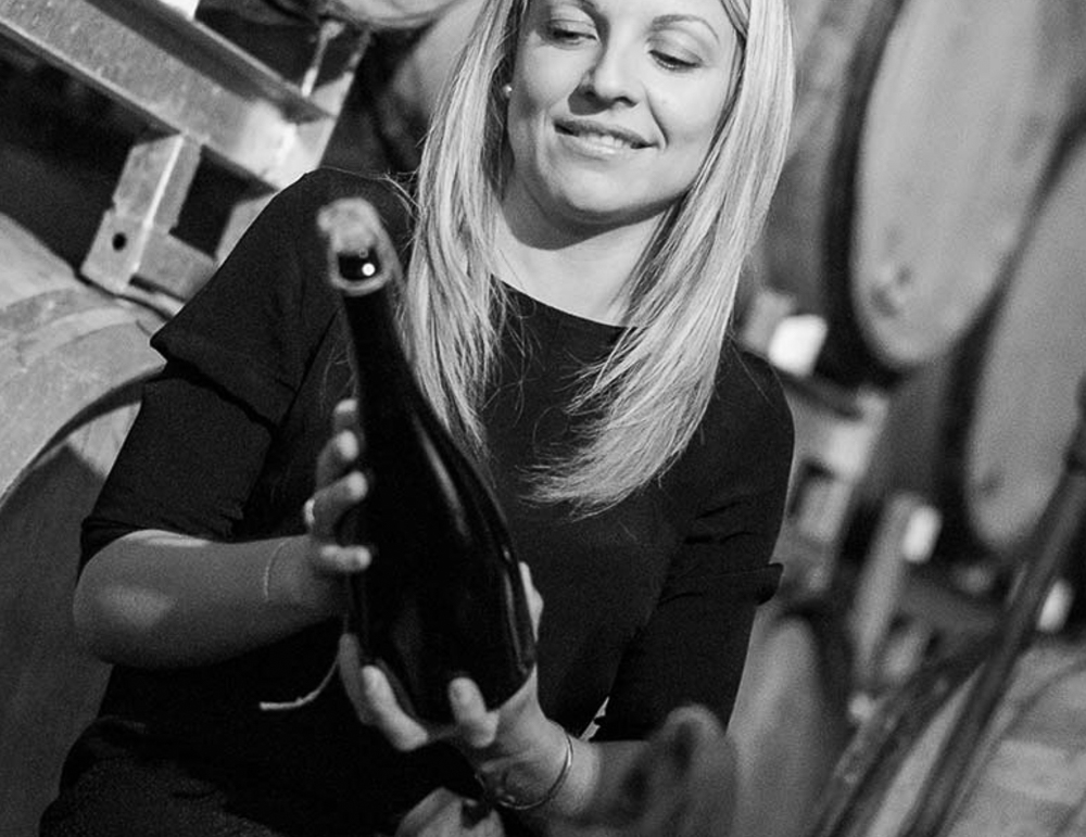 Winemaker Angelique Coutelas in the cellar