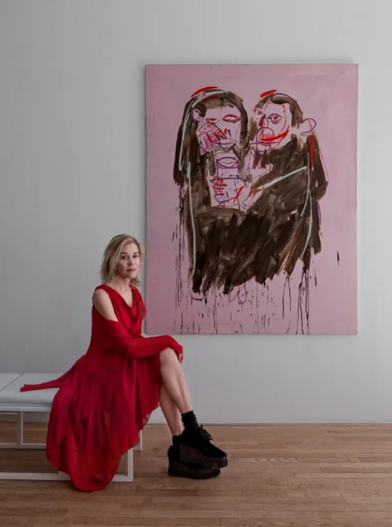 The contemporary photograph of Paige with Basquiat's Valentine, was taken by the photographer Matthew Placek and is ©Matthew Placek.