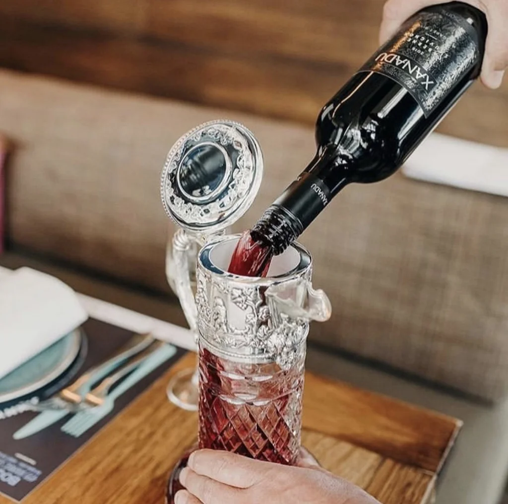 Nothing better than drinking the award-winning wine out of the trophy itself!