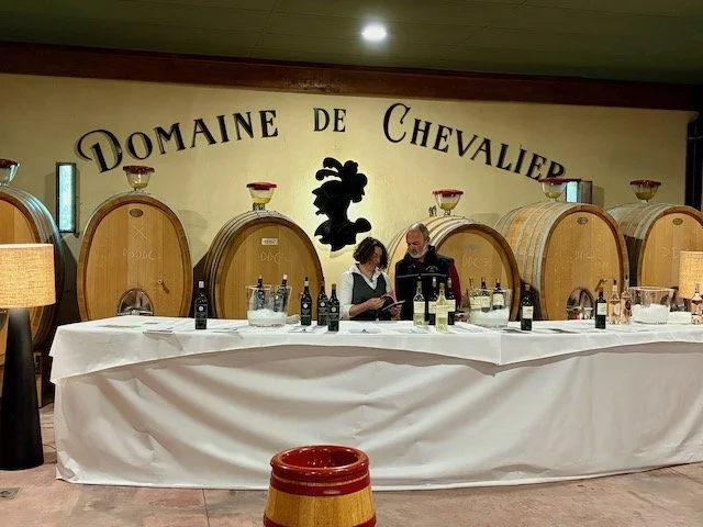 Wine tasting at Domaine de Chevalier in Pessac Leognan in Bordeaux for the 2025 En Premieur Campaign