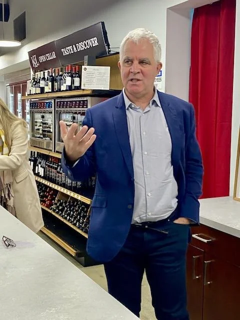 Olivier Krug giving a presentation on Krug Champagne at K&L Culver City
