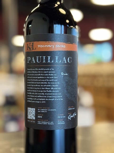K&L Discovery Series Pauillac wine bottle