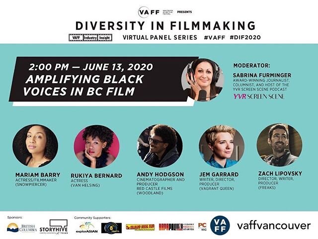 Posted @withregram &bull; @vaffvancouver Join us Diversity In Filmmaking Virtual Panel Series Special Edition AMPLIFYING BLACK VOICES IN BC FILM &ndash; Sat JUNE 13th, 2020 2pm

We stand in solidarity with the Black community and its countless allies