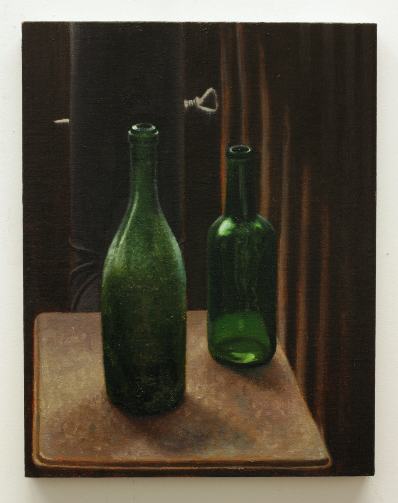 Still Life With Bottles, oil on linen 18"X16" 2013