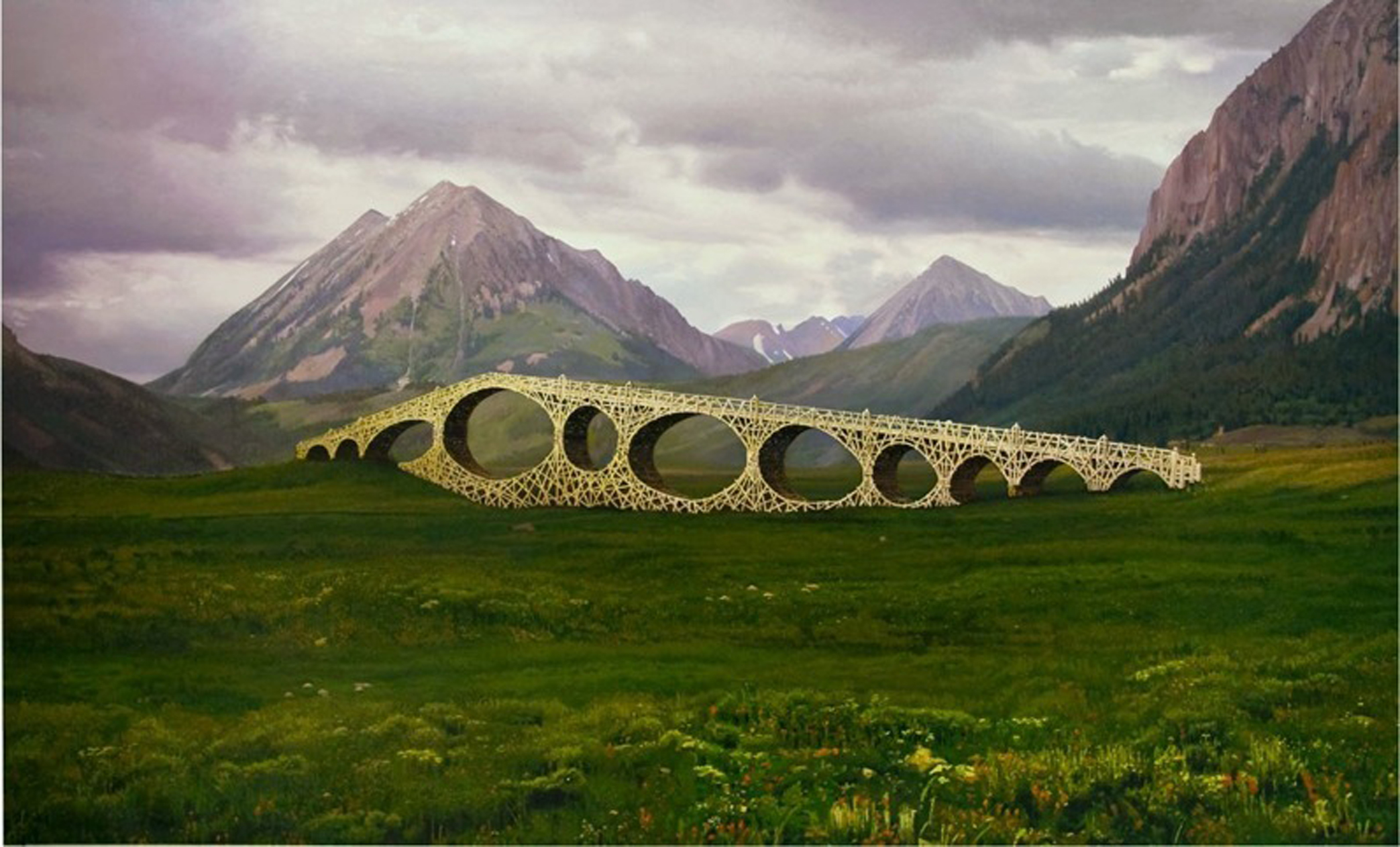Metaphorical Investigation of Metaphysical Reunion, oil on linen, 72"X 120" 2008