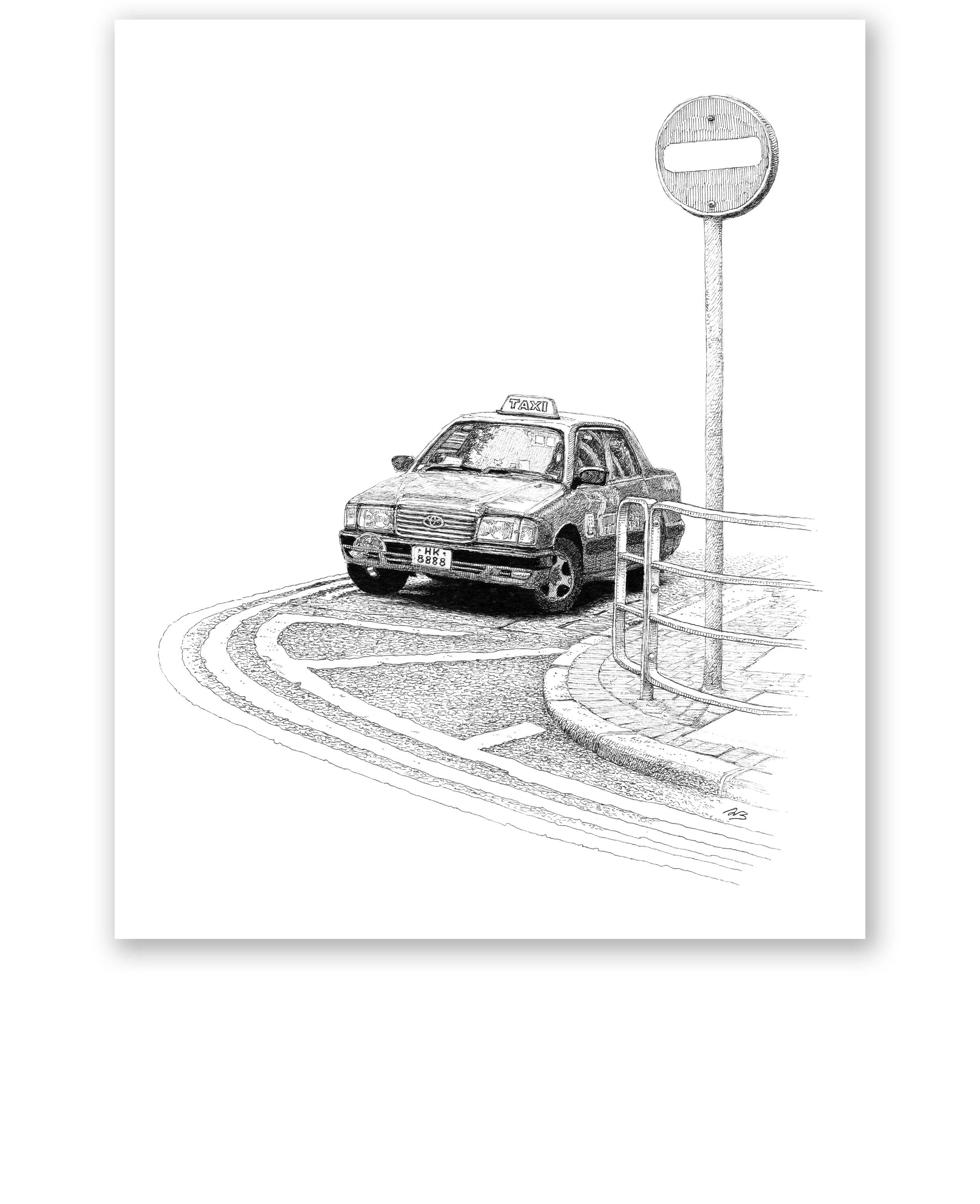 "TAXI 的士" (Signed Print)