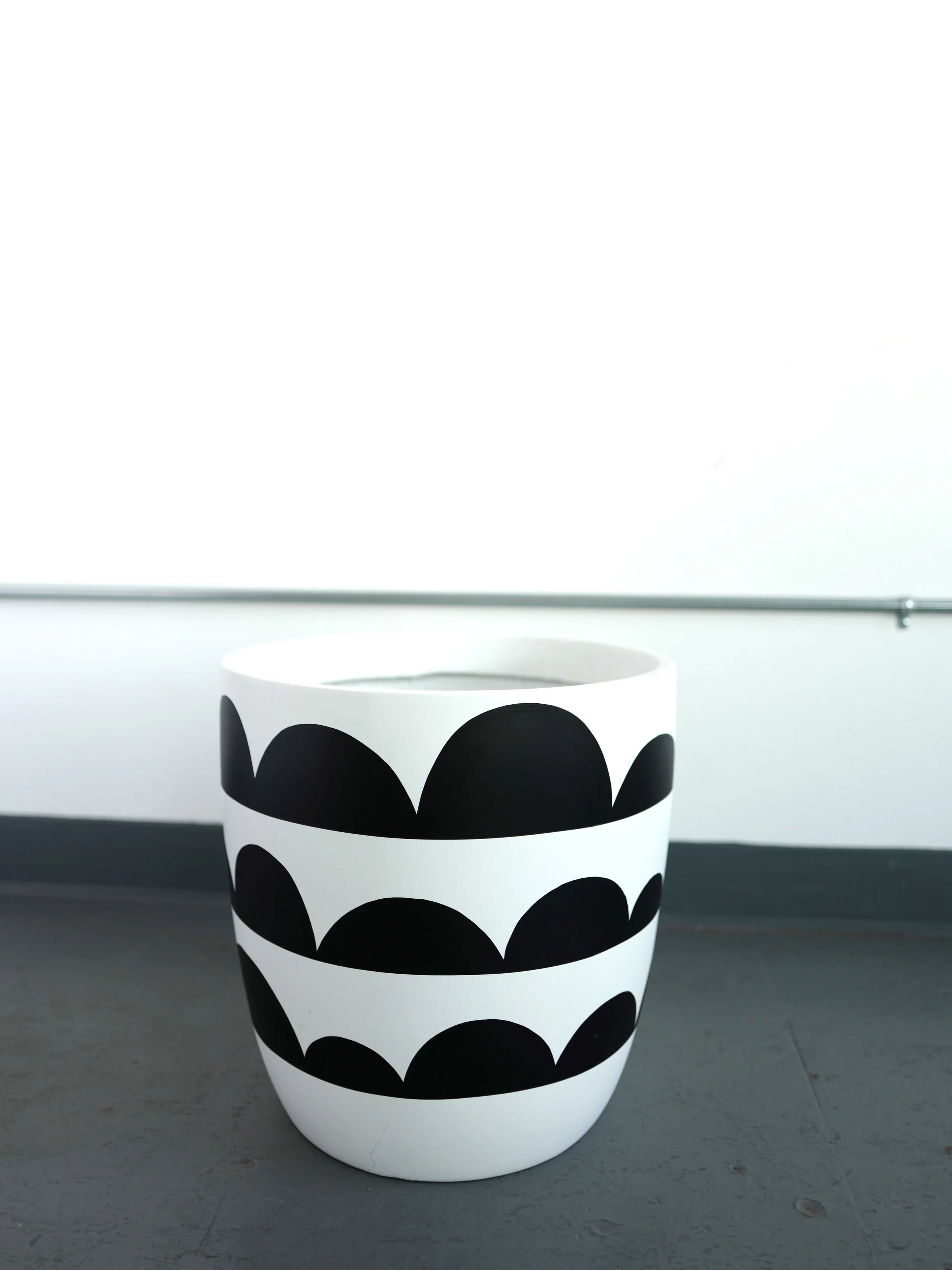 Half Moon Hand Painted Pot