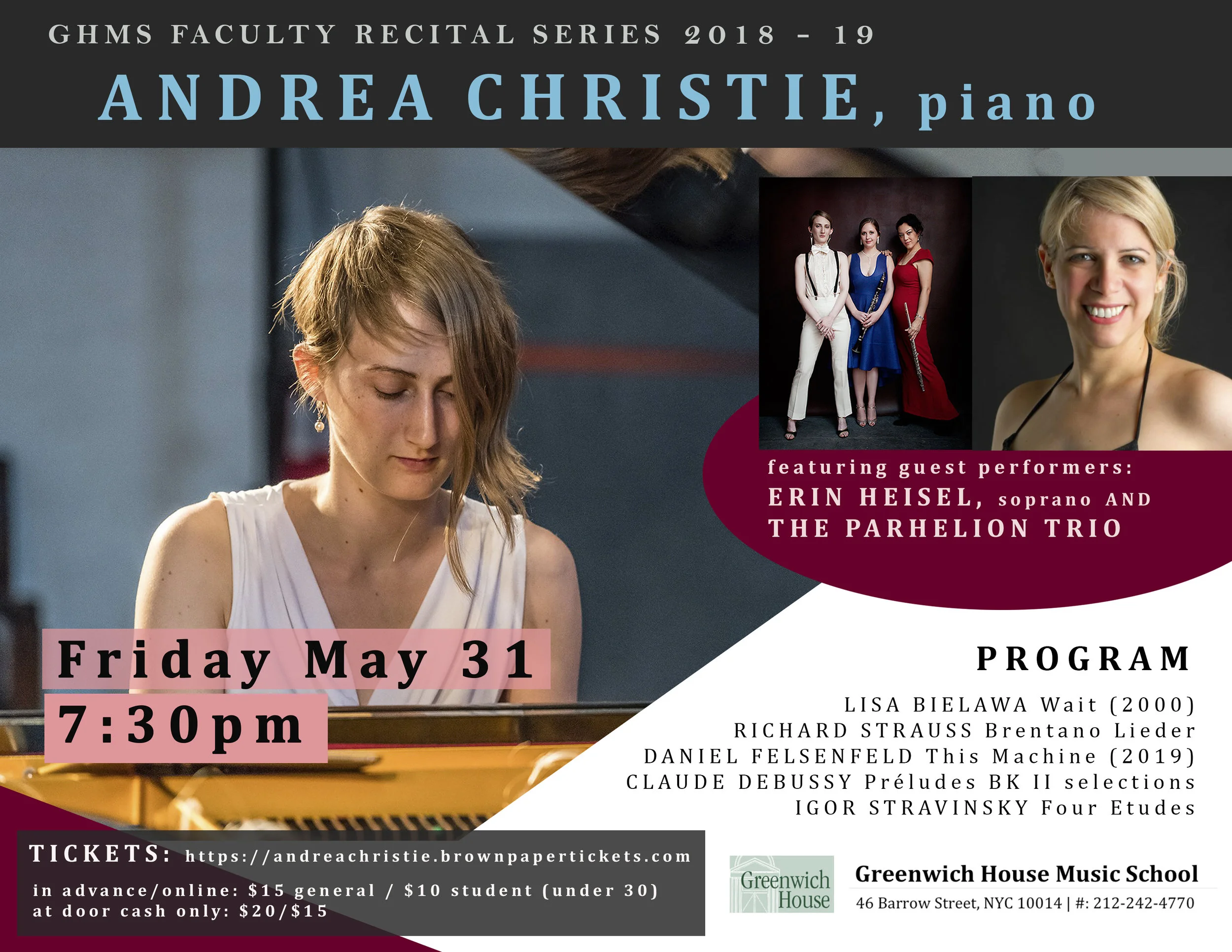 Greenwich House Faculty Recital Series presents: Andrea Christie