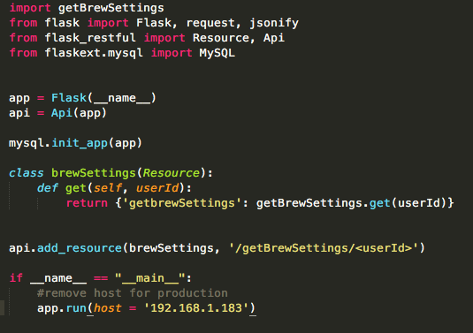 By appending the userId to this endpoint's URL, you can get all of that user's brew settings.