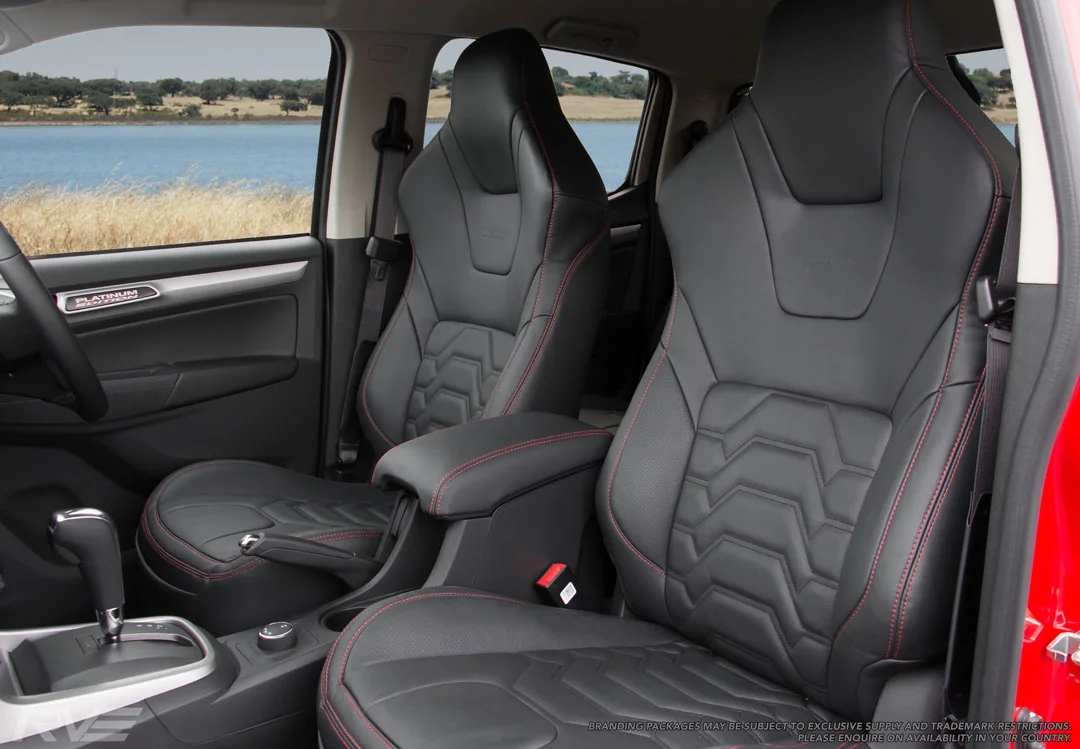 Holden Colorado, Upgraded leather, Tombstone, Armour inserts, Red Stitching