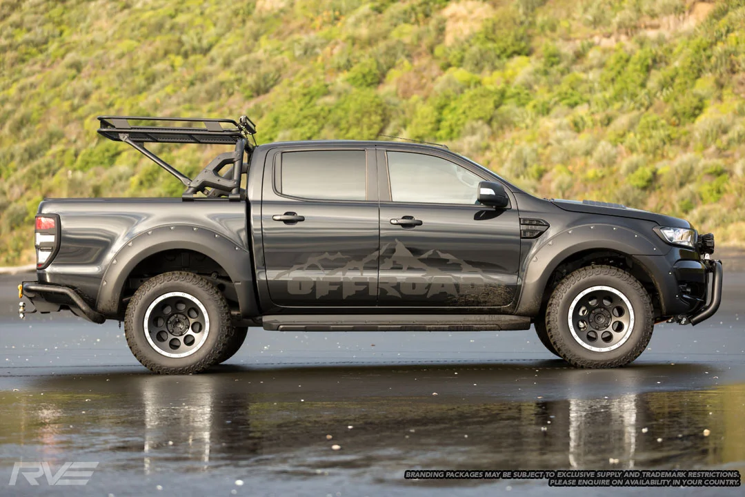  Ford Ranger 'Offroad' side decals, featuring 18 inch slot wheels and Maxxis mud tyres 
