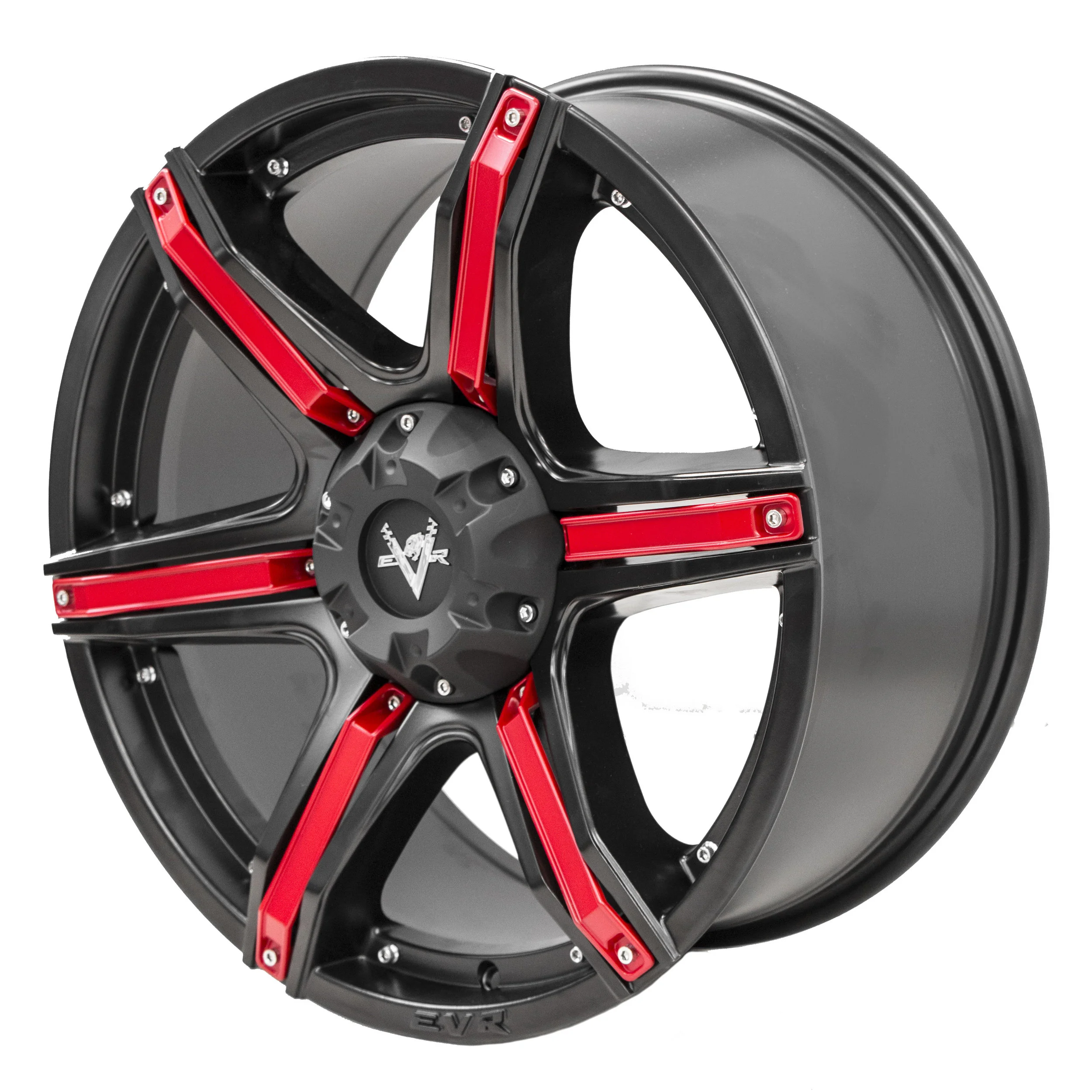 Fang – Ute / 4x4 Spec / SUV Size: 20 x 9 Colour: Matte black, centre cap and red inserts
