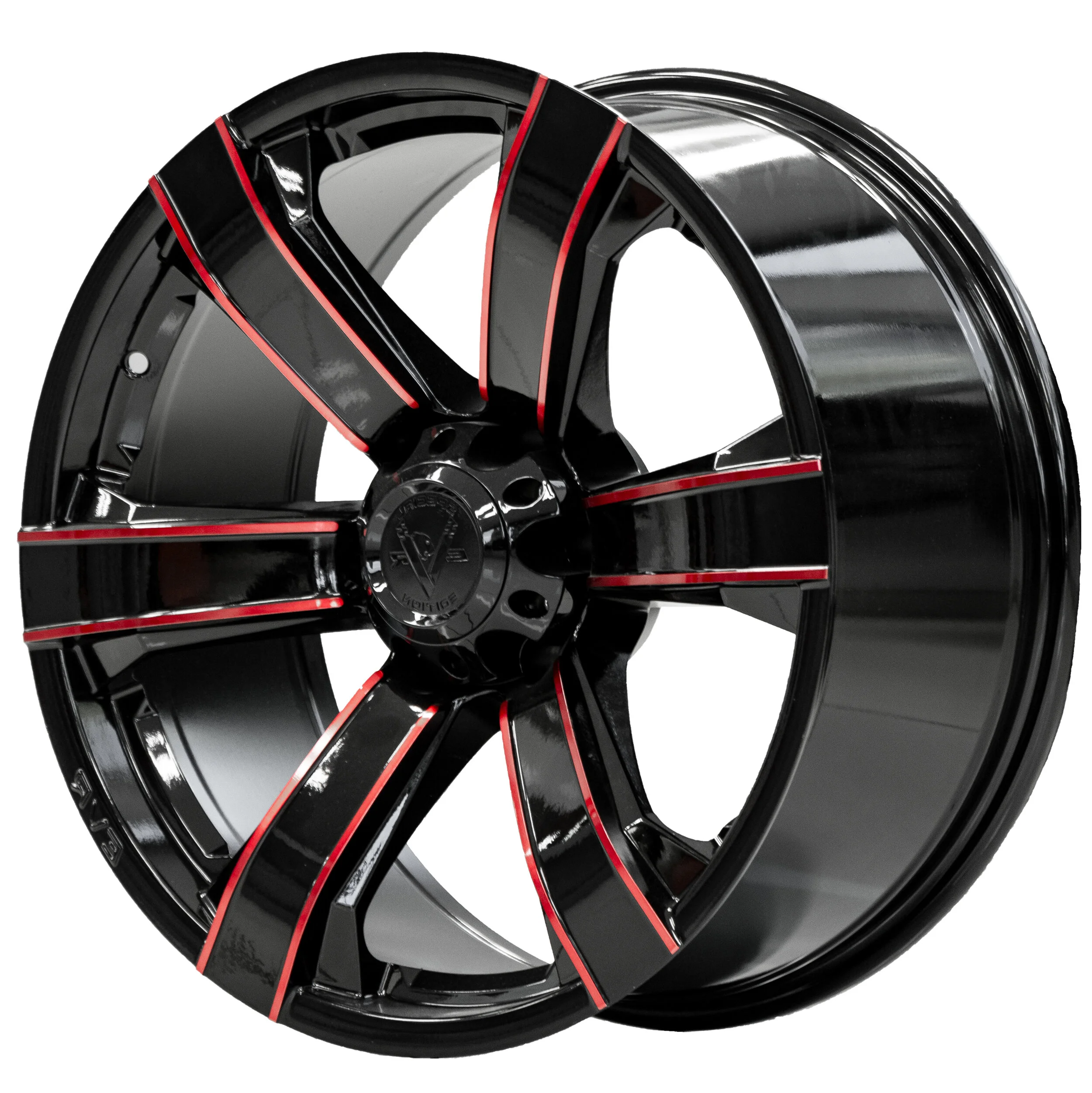 Vortex - Ute / 4x4 spec / SUV, 20 x 9, Gloss black with red machined face