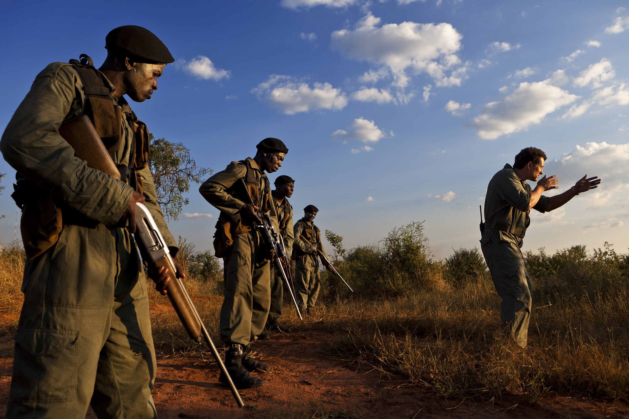 VICTORIA FALLS, ZIMBABWE, APRIL 2011: Images of newly formed IAPF, The International Anti-Poaching Foundation, leading a Pro-bono training workshop for Rhino protection for Rangers who have come from all over Zimbabwe, April 5, 2011. Led by Australi