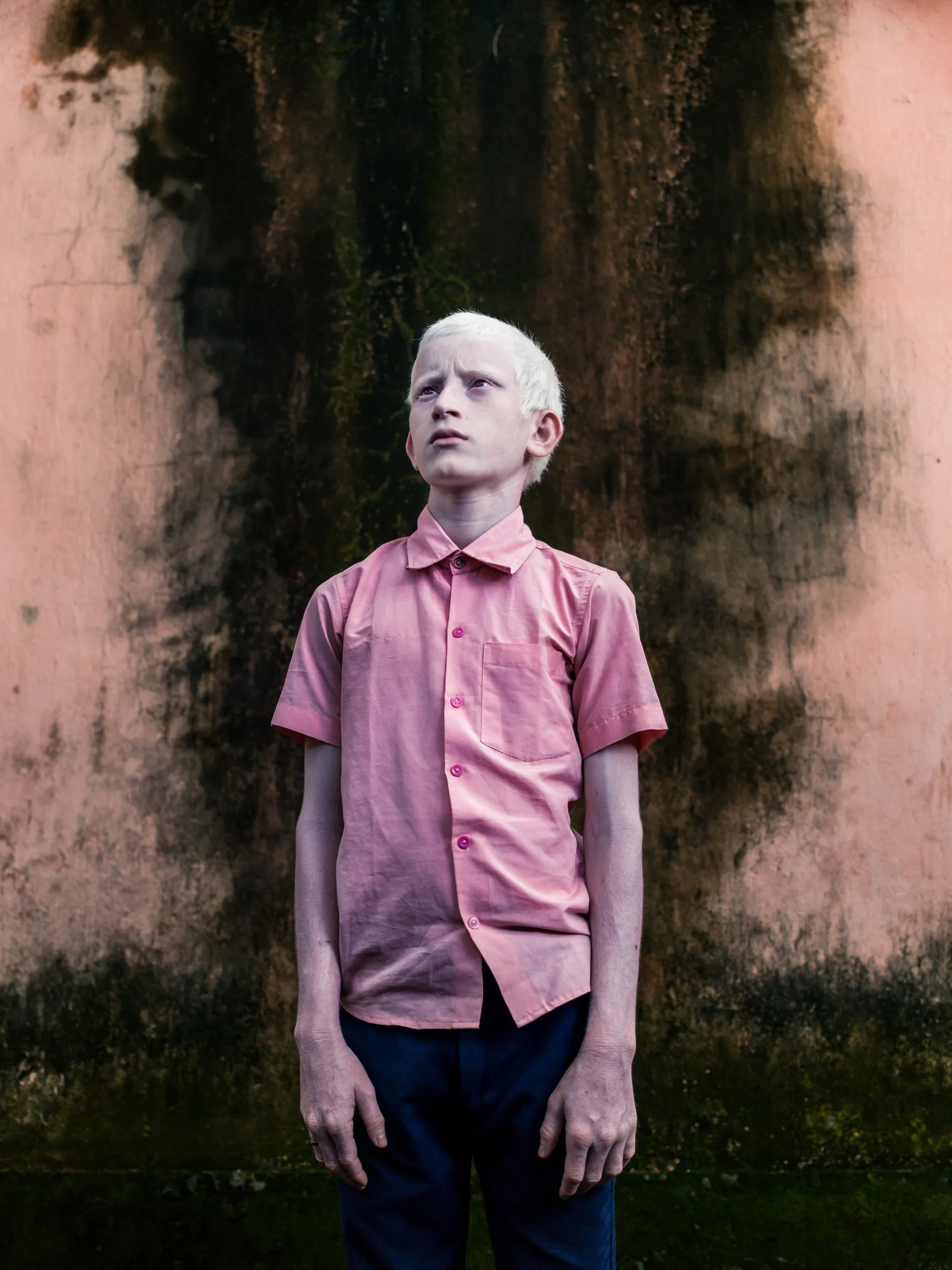 Blind Albino Boys - Vivekananda Mission School for the Blind - India, West Bengal, September 19, 2014.