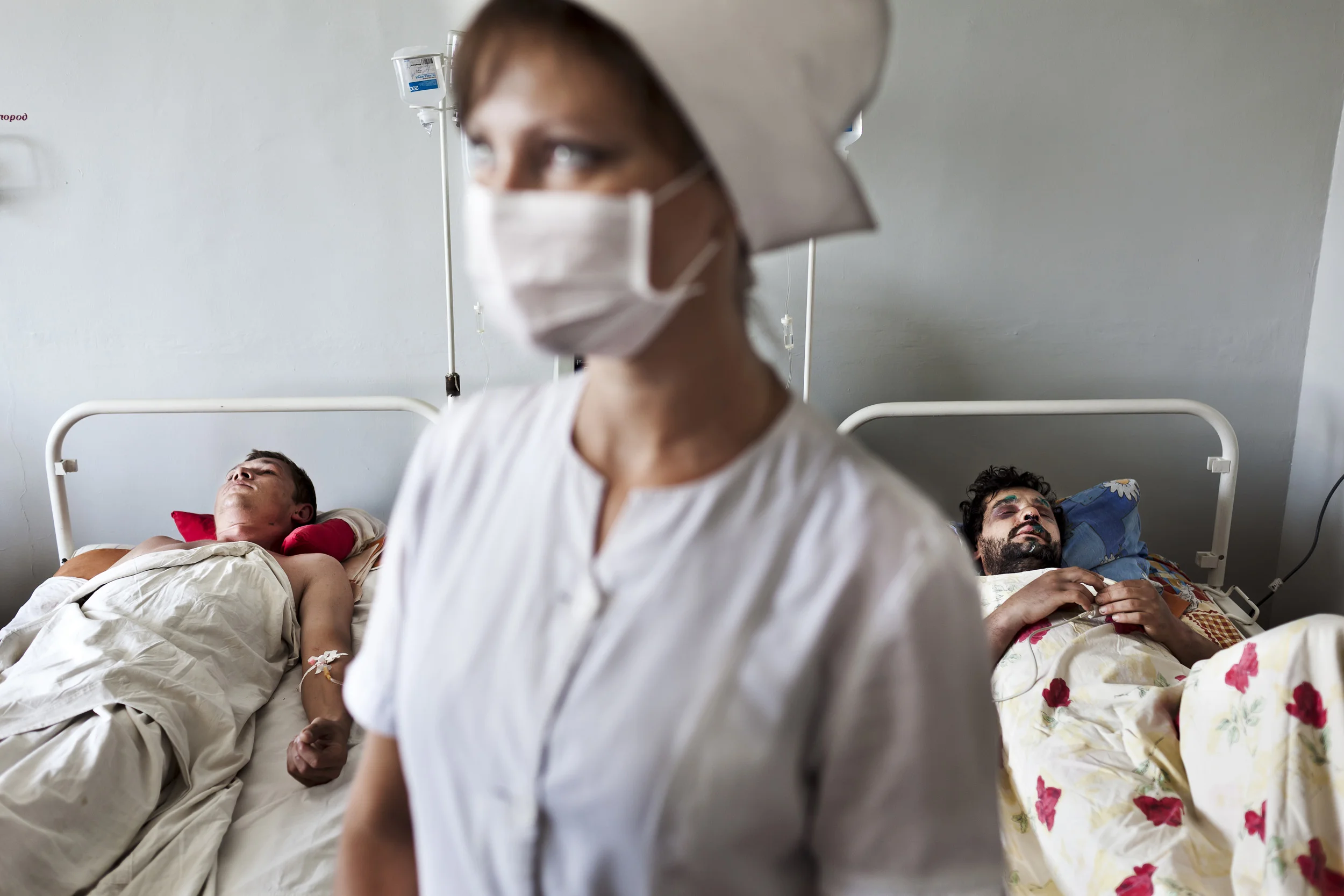 KRYVYI RIG, UKRAINE, AUGUST 2011: Addicts undergo sleep therapy during the drug detox program at Psycho Neurological Dispensary, Kryvyi Rig, Ukraine, 31 August 2011. This program has good success in getting patients back to a pysiological level where they can receive counselling for their addictions. (photo by Brent Stirton/Reportage by Getty Images.)