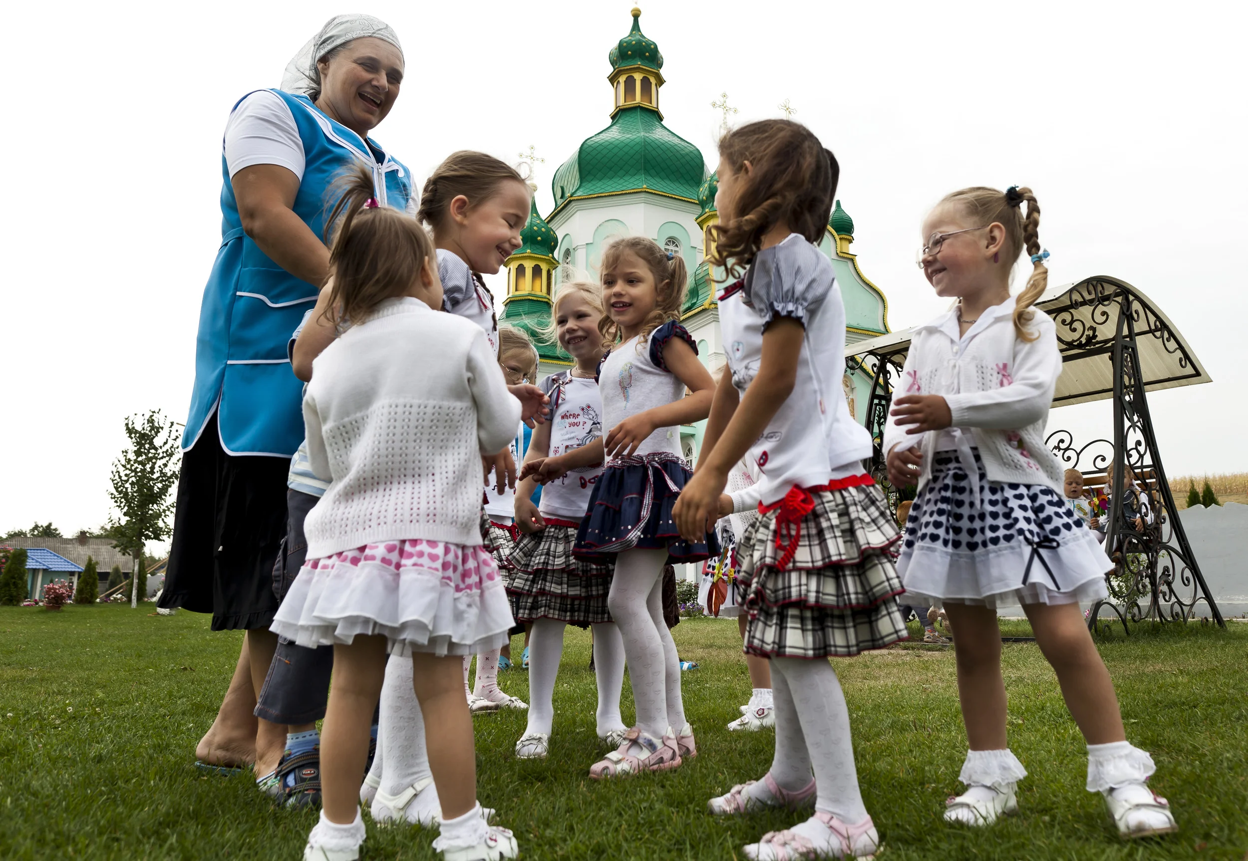 UKRAINE, SEPTEMBER 2011: Banchensky Svyato - Voznesensky Monastry Orphanage is an orphanage founded by the Russian Orthodox Church in Ukraine which takes exceptional care of 253 kids, Ukraine, 6 September 2011. 44 of the kids at the orphanage are HIV+ and live in a special building with permanent care-givers and exceptional living conditions. The kids on ART therapy receive that daily at breakfast, the kids old enough to go to school do so at the local village school. The younger kids receive a kindergarten style education on the orphanage premises. This orphanage has been taking in HIV+kids since 2002, in marked contrast to the normally negative attitudes displayed by the church towards HIV+ people in Ukraine. (Photo by Brent Stirton/Reportage by Getty Images.)