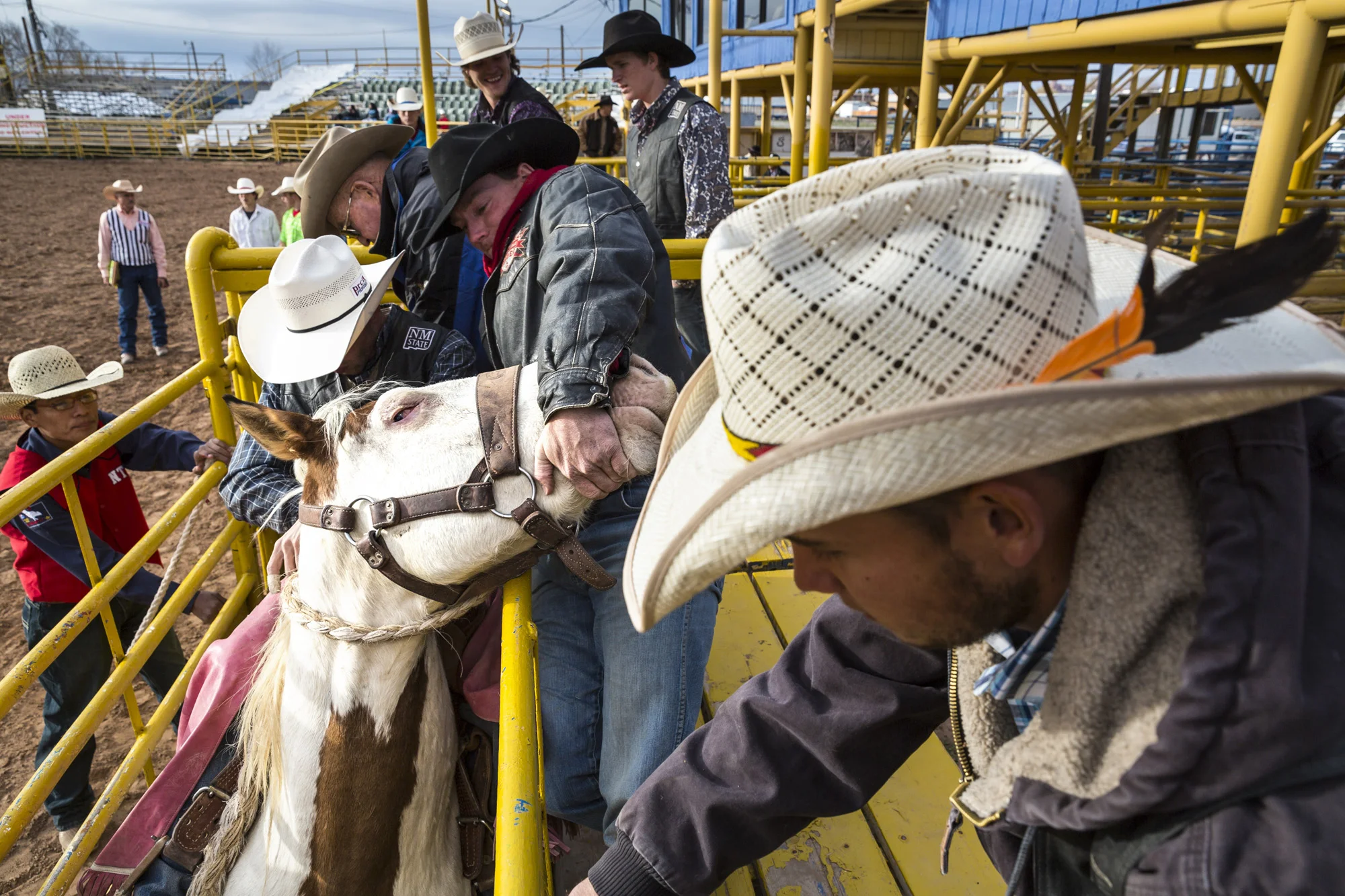 WINDOWROCK, ARIZONA, 4 APRIL 2014: Scenes from a rodeo event in the Navajo capital WindowRock, Arizona. There were not many Navajo competing but Rodeo is considered a tradtional sport by the Navajo Nation. (Photo by Brent Stirton/Reportage by Getty Images.)