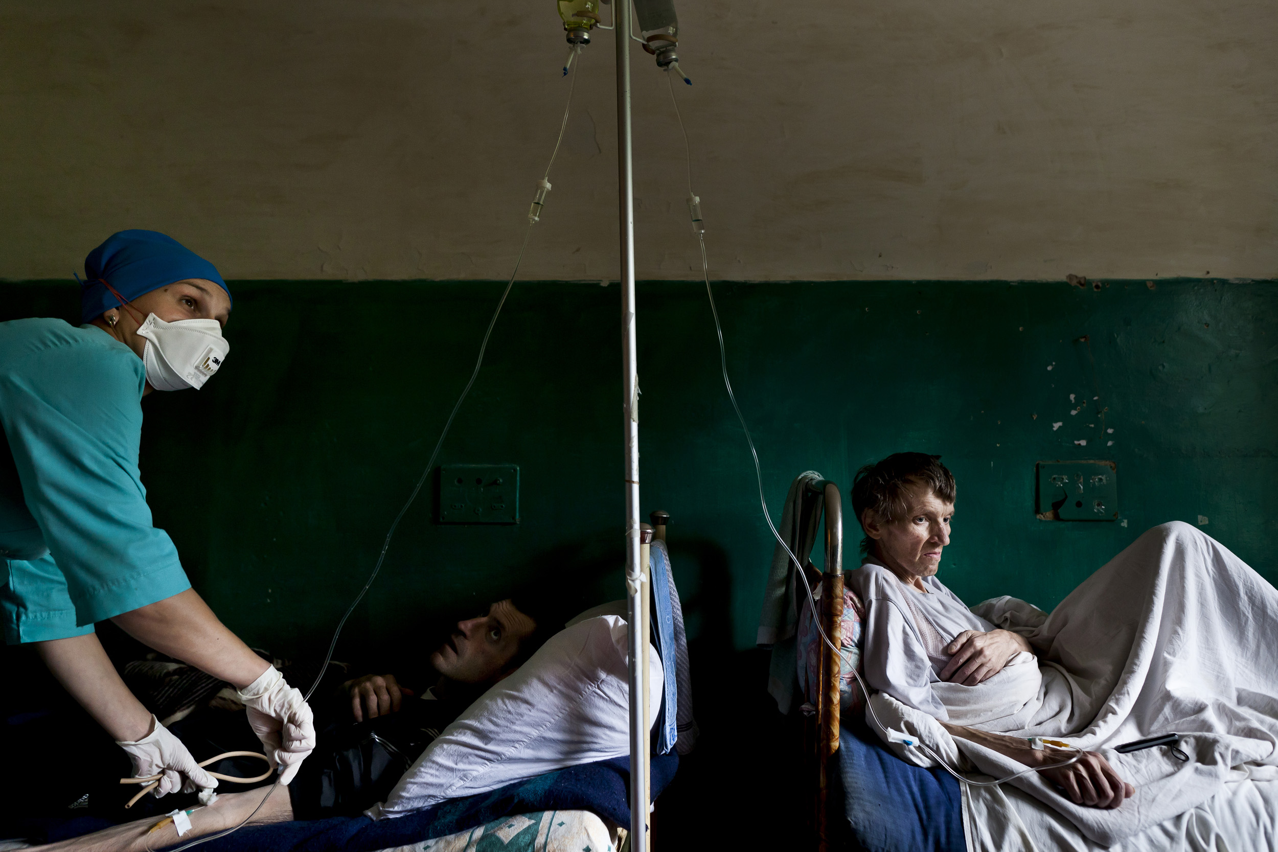 KIEV, UKRAINE, SEPTEMBER 2011: Scenes from the Tuberculosis Hospital in Kiev, Ukraine, 7 September 2011. Staff work under difficult conditions, with many patients who are drug addicts and criminals. There are also severe shortages in terms of fundin