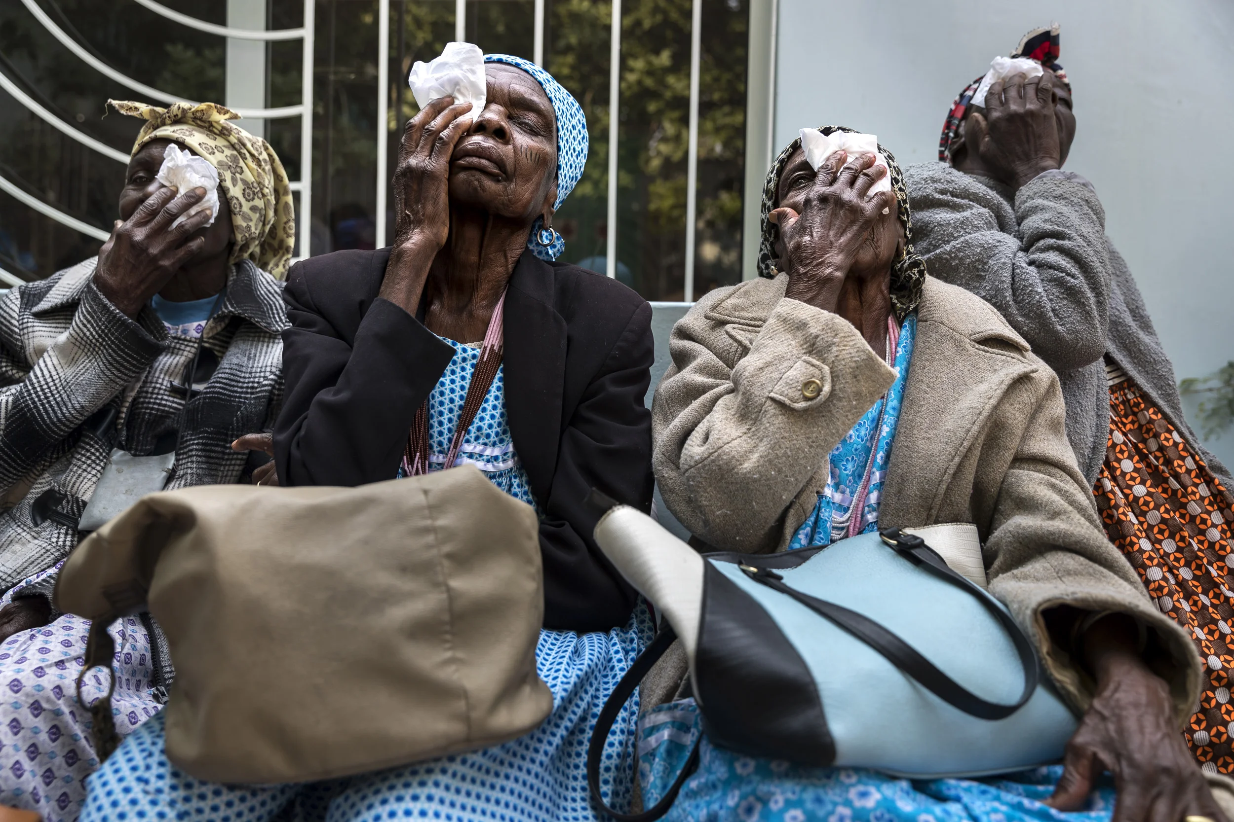 An eye camp for impoverished rural people on the Angolan/Namibian border run by SEE International and Mandela Award winner, Dr Helena Ndume