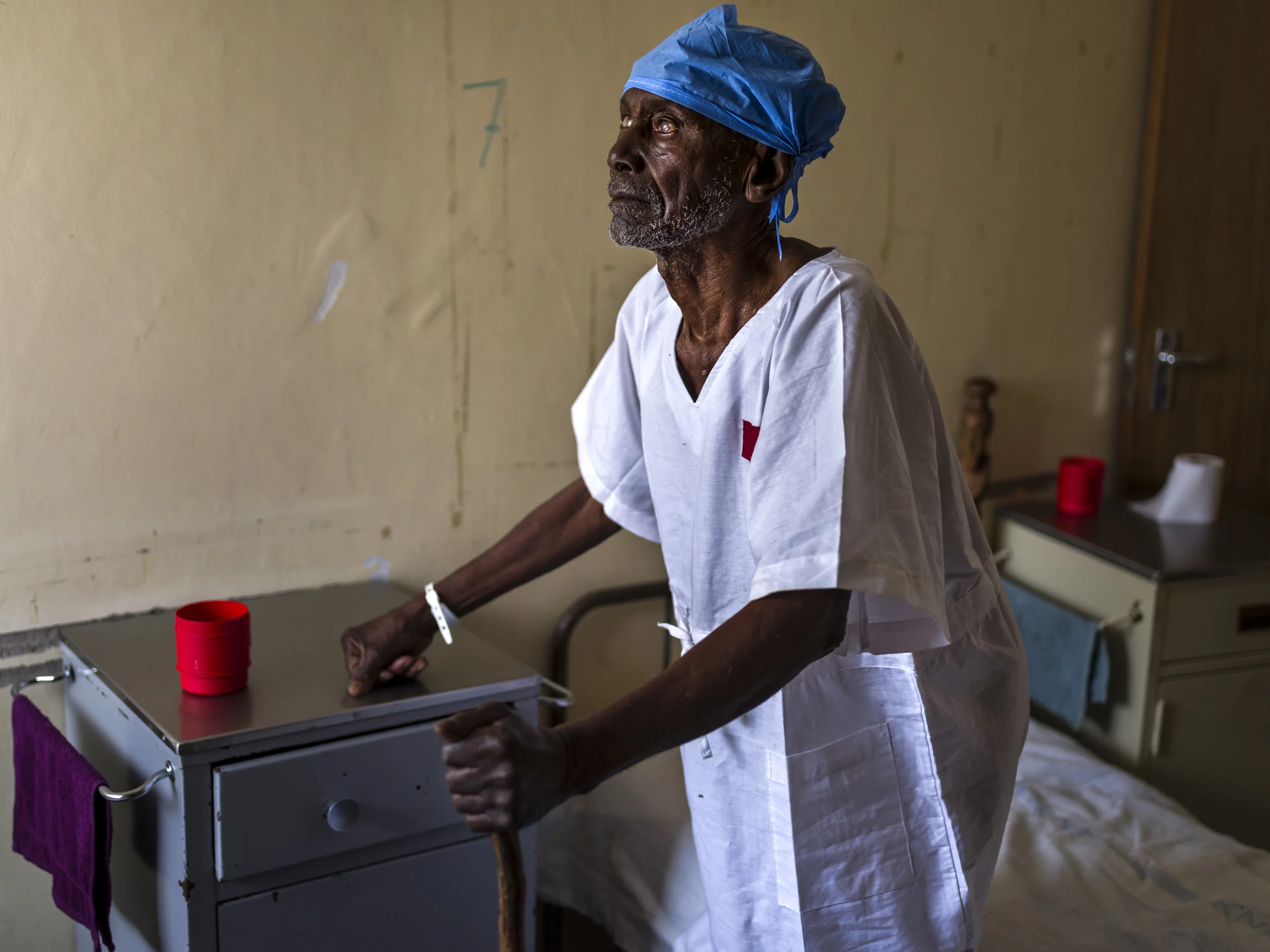 An eye camp for impoverished rural people on the Angolan/Namibian border run by SEE International and Mandela Award winner, Dr Helena Ndume