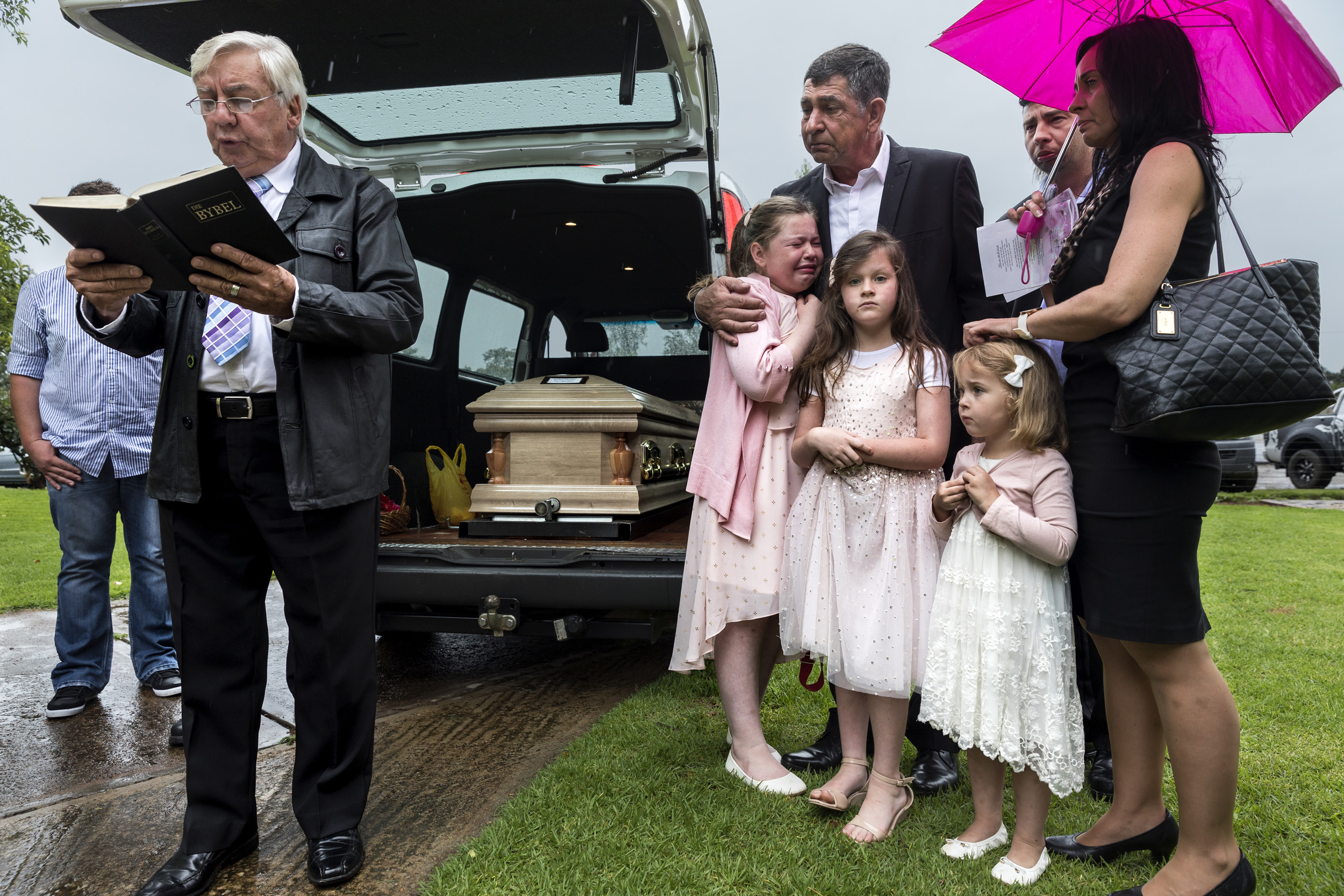 SUNDRA, SOUTH AFRICA, 23 NOVEMBER 2016: The funeral for Kathleen Van Coppenhagen, shot dead by black attackers on her small holding in the farming town of Sundra. Kathleen was found hiding inside the dog kennel after being shot, her husband managed