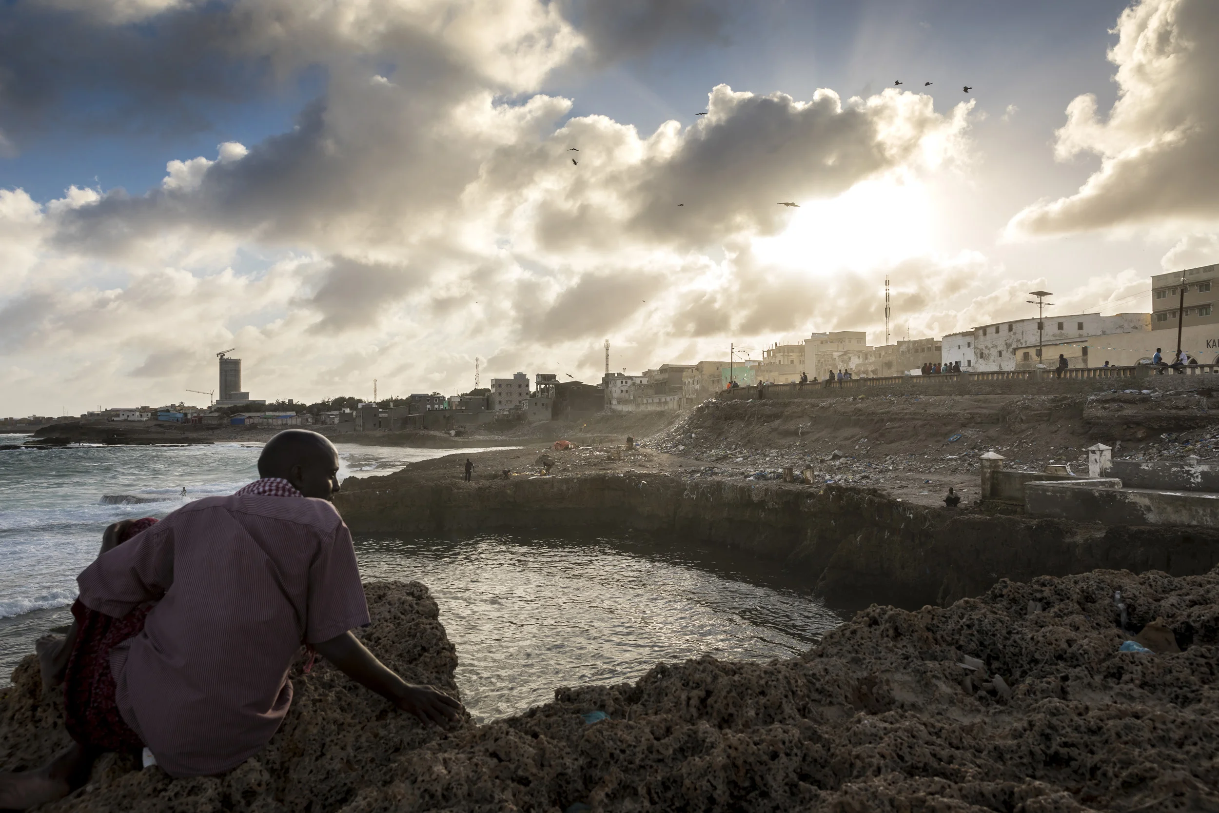 MOGADISHU, SOMALIA, 1 AUGUST 2017: Street scenes in Mogadishu close to the sea. (Photo by Brent Stirton/Verbatim for Time Magazine.)
