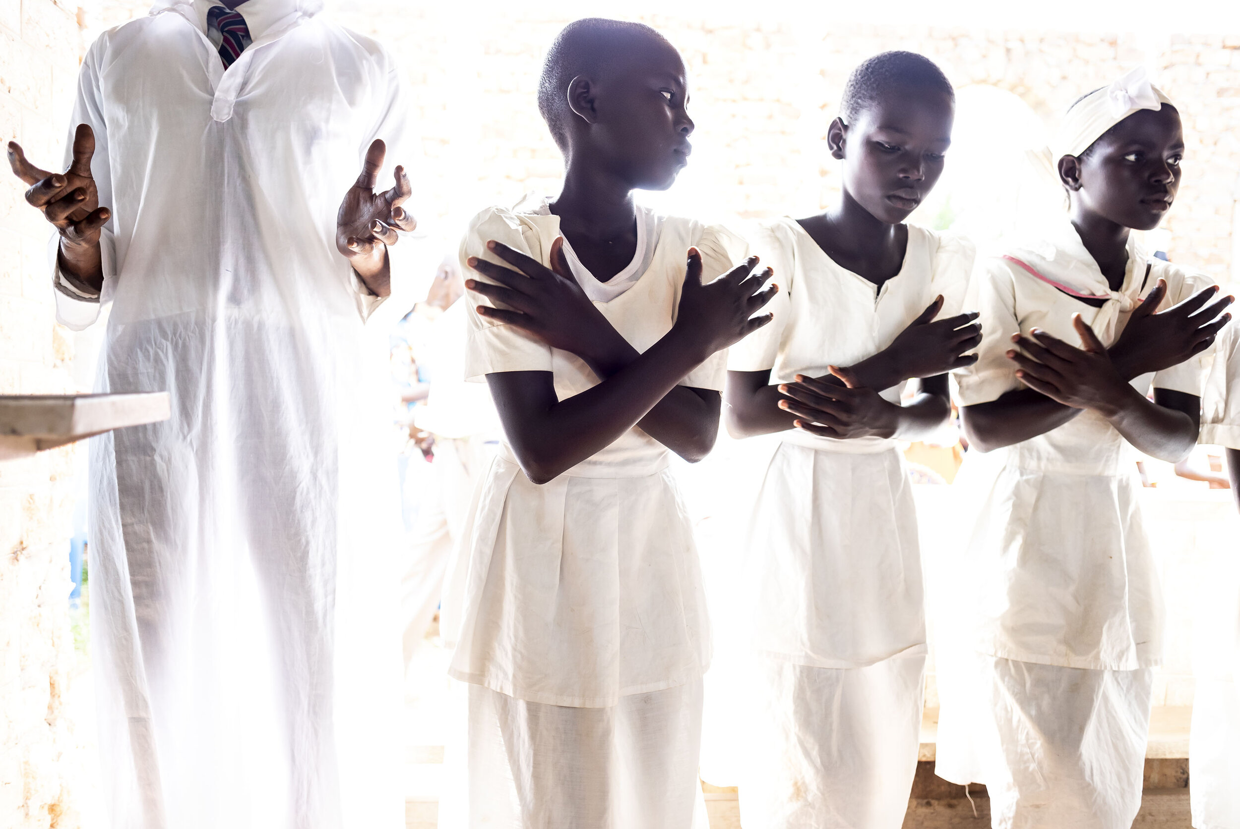 GARAMBA NATIONAL PARK, DEMOCRATIC REPUBLIC OF CONGO, APRIL 21 2019: Easter church services for the familes of Rangers and Staff inside Garamba National Park. Garamba is a Park in North East DRC bordering South Sudan. It is one of Africa’s oldest and