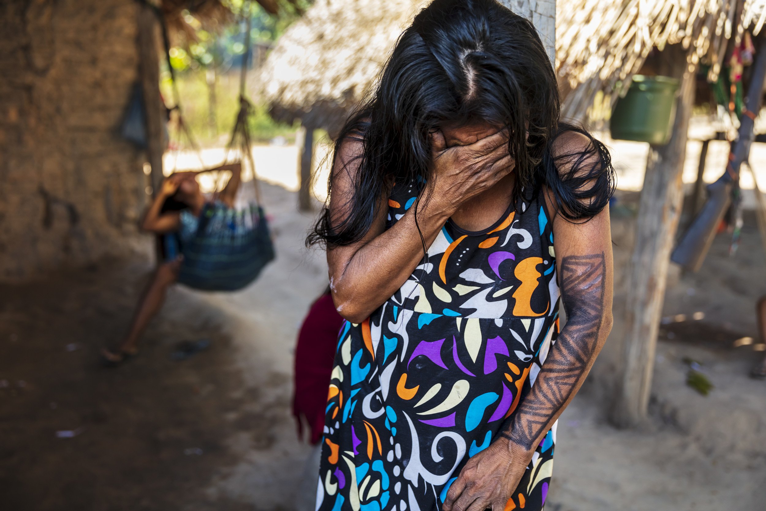 MARANHAO, BRAZIL, JUNE 2018: Scenes from the village of La Goa Comprida in Arariboia Indigenous territory. In this village illegal loggers attacked locals when the locals confiscated their logging vehicles. One indigenous man, Tomes, was killed defe