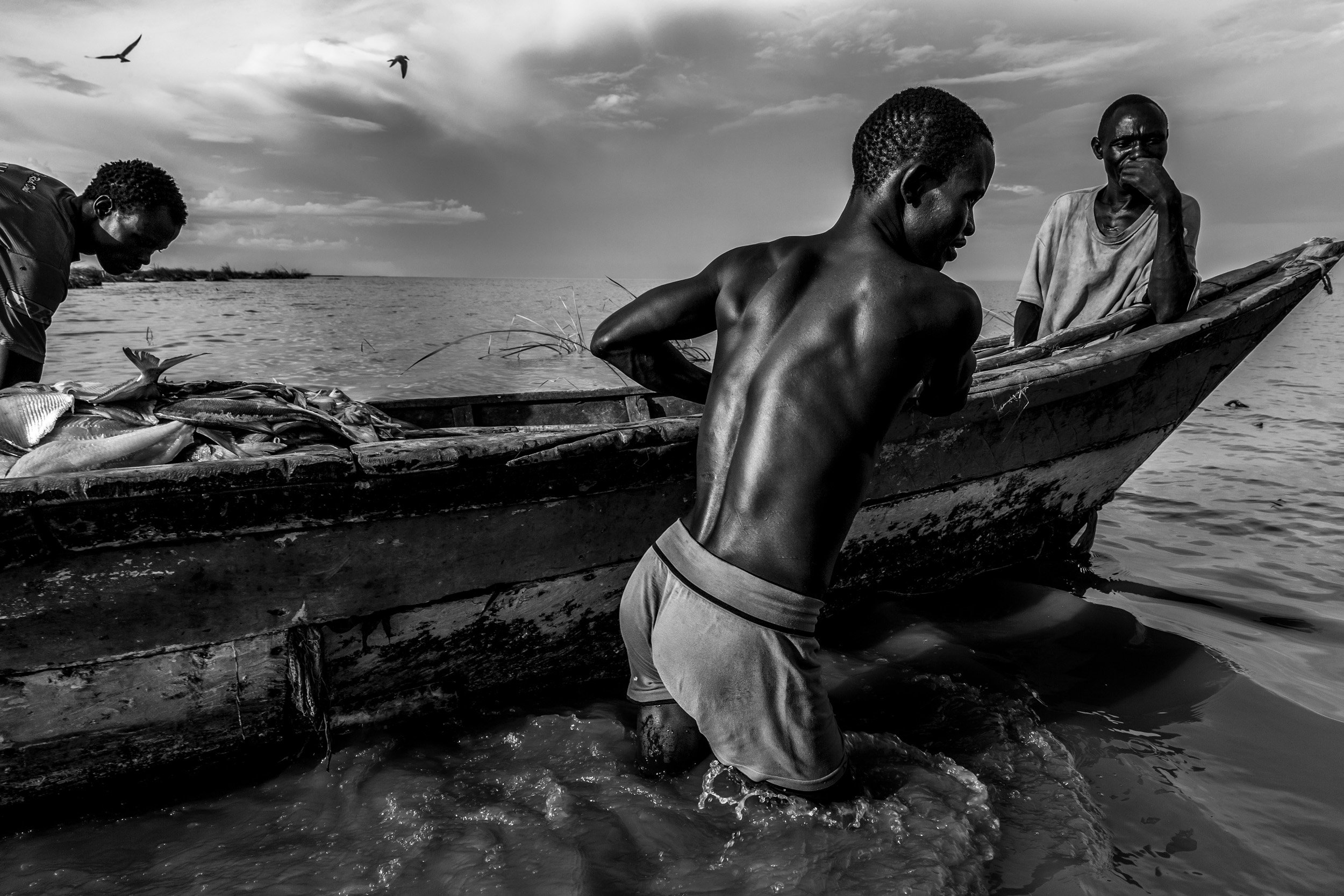 LOWARENGAK, TURKANA, KENYA: Images from an internally displaced Turkana community who have been forced off their land by Dassanech tribesman in a conflict over water and grazing rights, Turkana, Kenya. These Turkana now practise fishing as opposed t