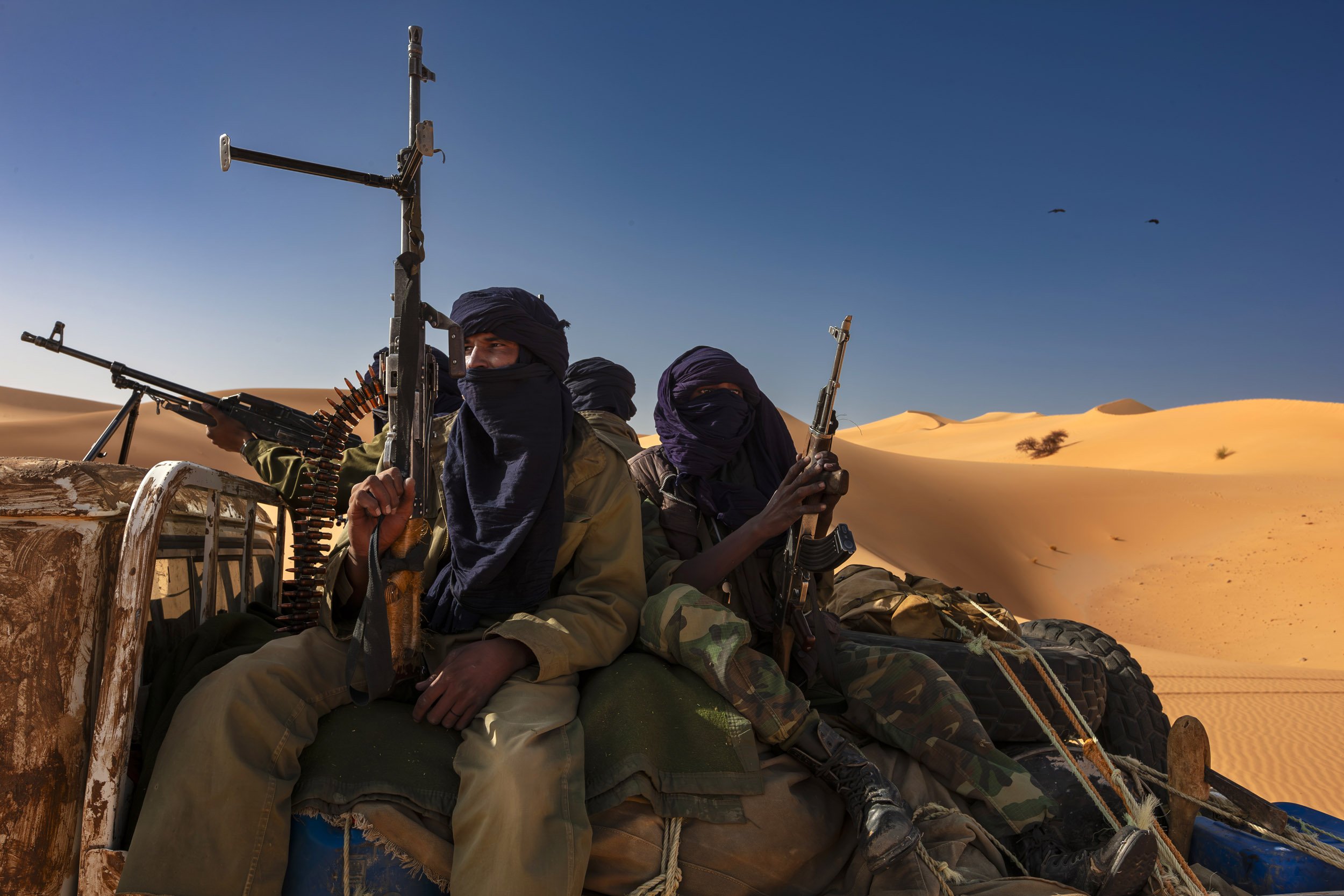 TAZERZEIT, AIR MOUNTAINS, NORTHERN NIGER, APRIL 2009: Images of M.N.J, The Movement of Justice in Niger, a Tuareg led rebellion against the Niger government for reasons of perceived discrimination, social injustice and resource ownership in Niger's