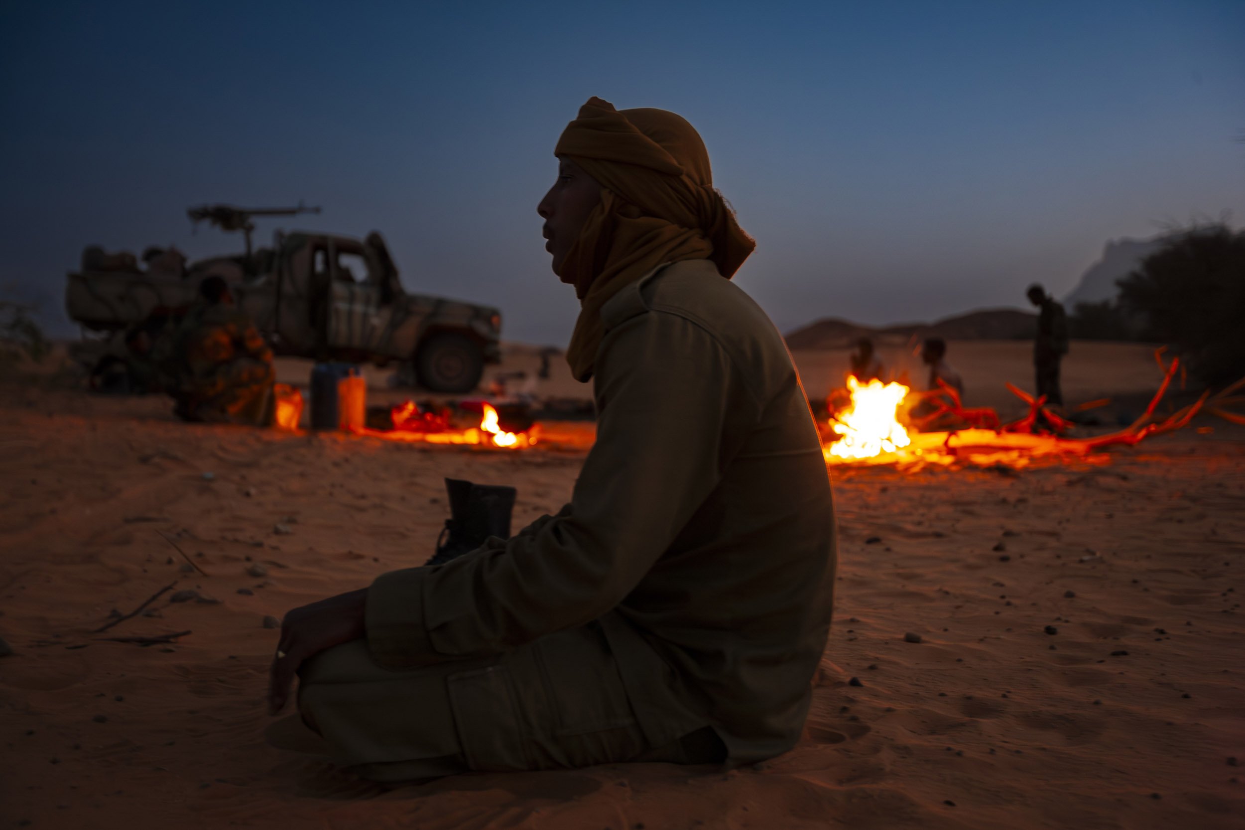 TAZERZEIT, AIR MOUNTAINS, NORTHERN NIGER, APRIL 2009: Images of M.N.J, The Movement of Justice in Niger, a Tuareg led rebellion against the Niger government for reasons of perceived discrimination, social injustice and resource ownership in Niger's