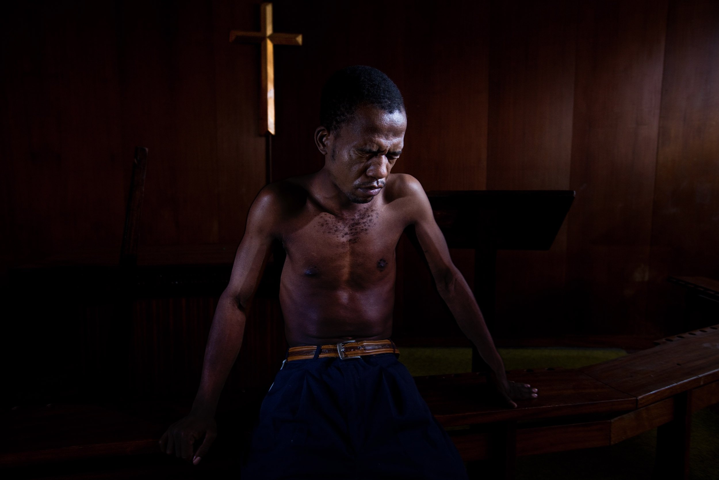 JOHANNESBURG, SOUTH AFRICA, JUNE 2009: Noel Mguti, 33, is a recently arrived Zimbabwean refugee living in dire poverty in Johannesburg, South Africa, 3 June 2009. He is the former organising secretary for the opposition MDC party in Midlands, Zimb