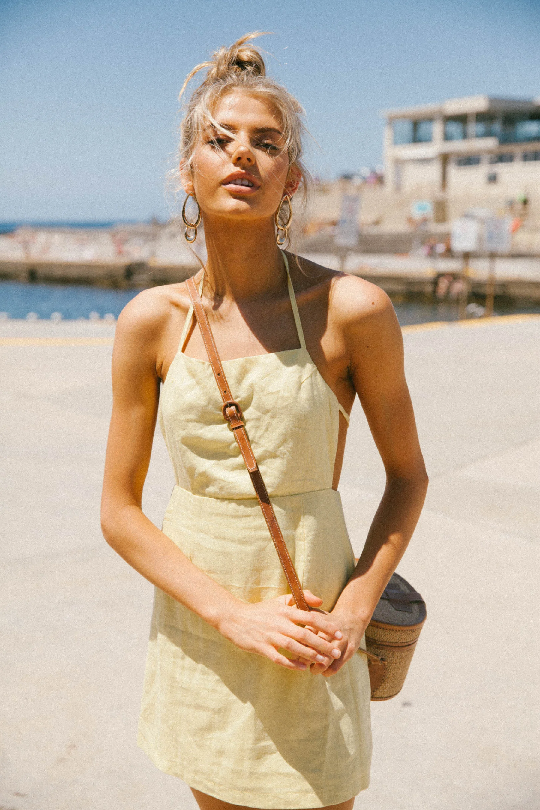 Avalon Dress / Lemon Edee Earrings / Gold