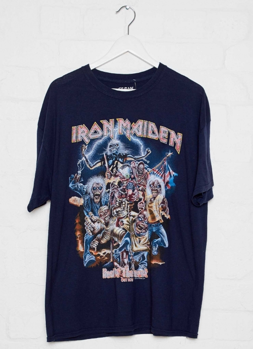 Vintage Band Tee - Iron Maiden - Navy