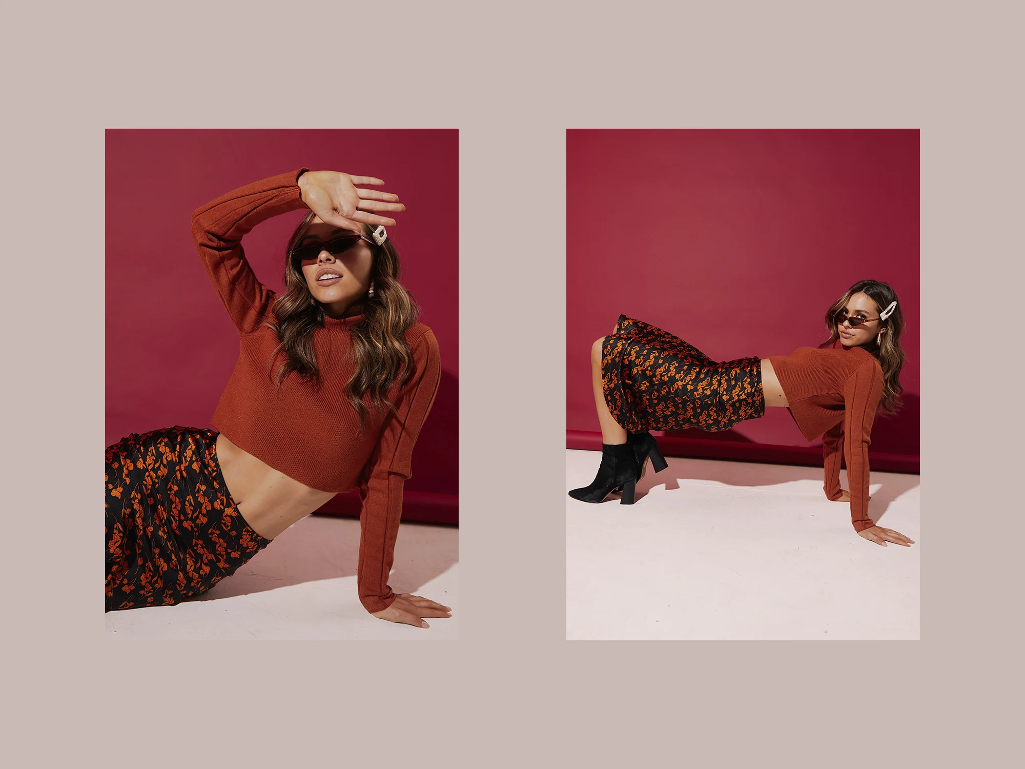 Like a Woman Top, Verona Skirt, Pinchy Boot and Gabrielle Hair Clip