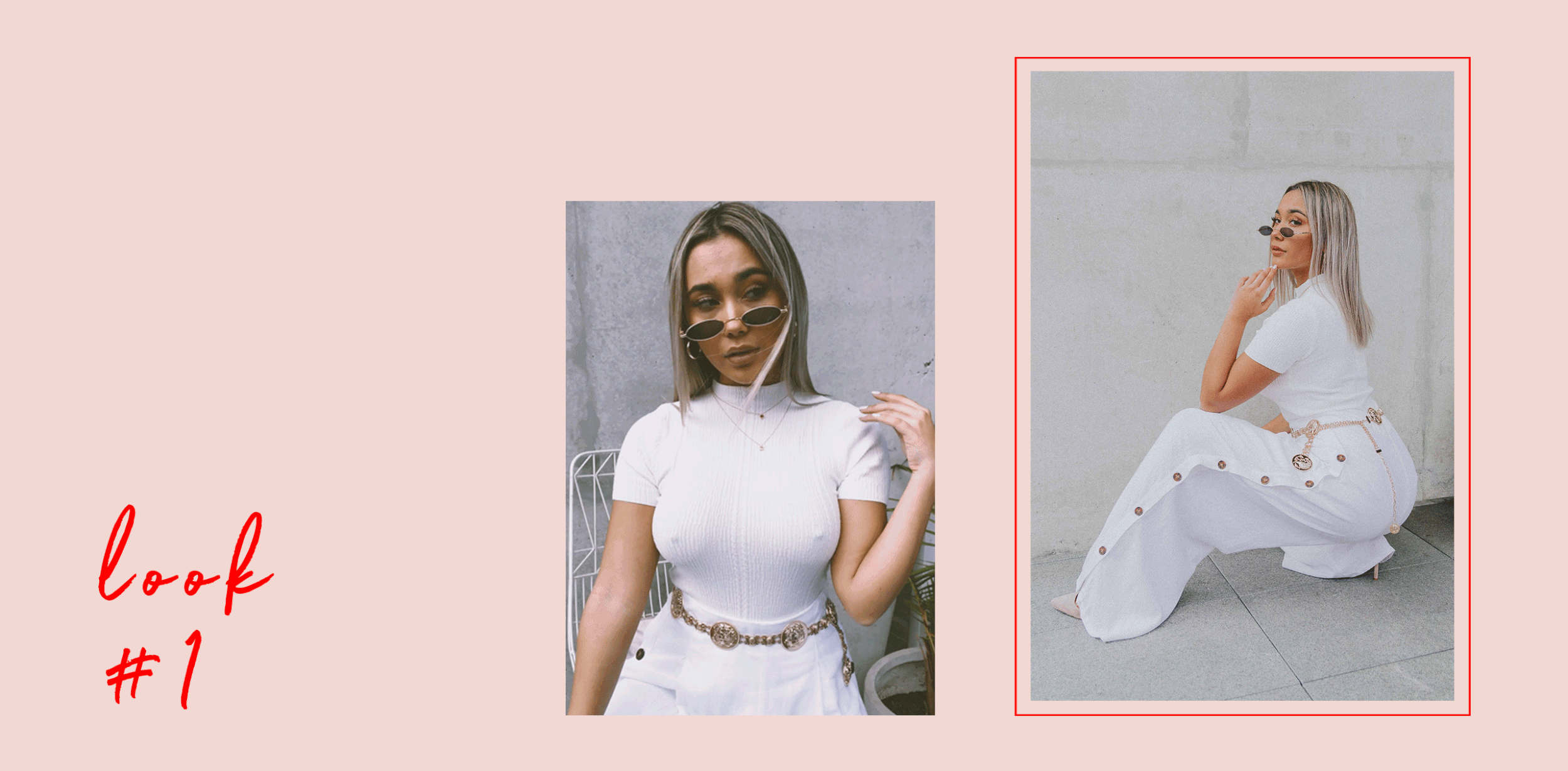 Lacey wears the: Wait List Top , Bayview Pant , Sachi Chain Belt and Harkell Heels