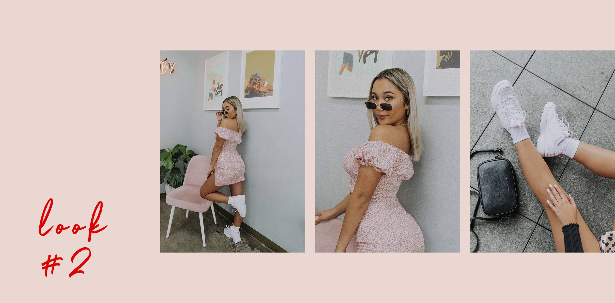 Lacey wears the: Bellarose Top , Evelyn Skirt and FILA Sneakers