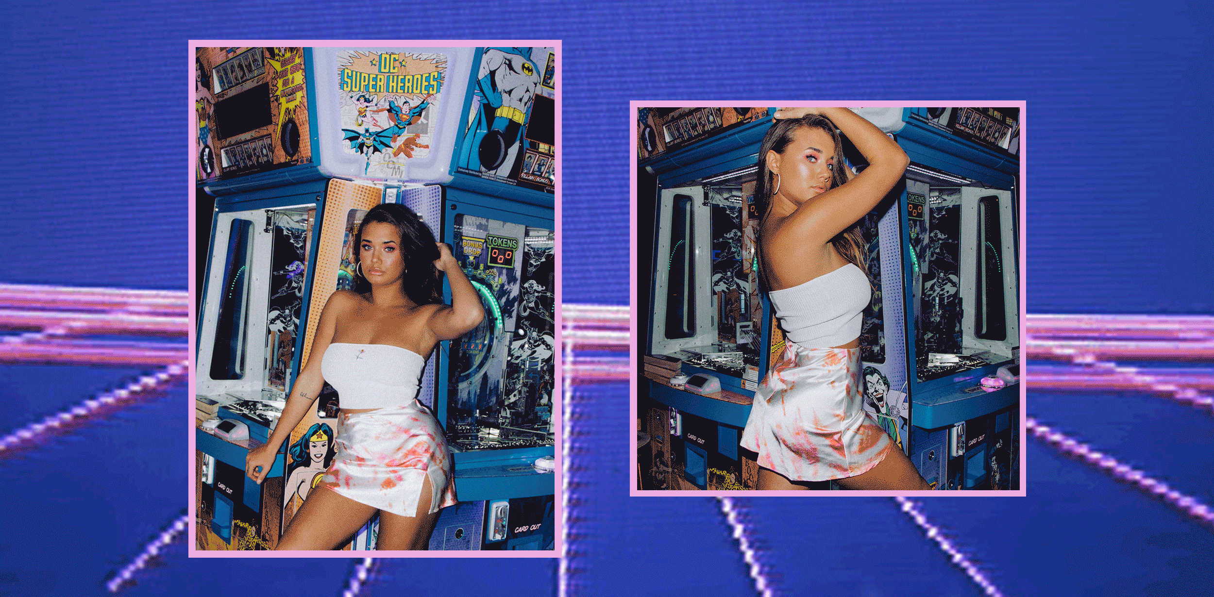 Bella wears the Daisy Top , Adama Mini Skirt and Elsa Earrings.
